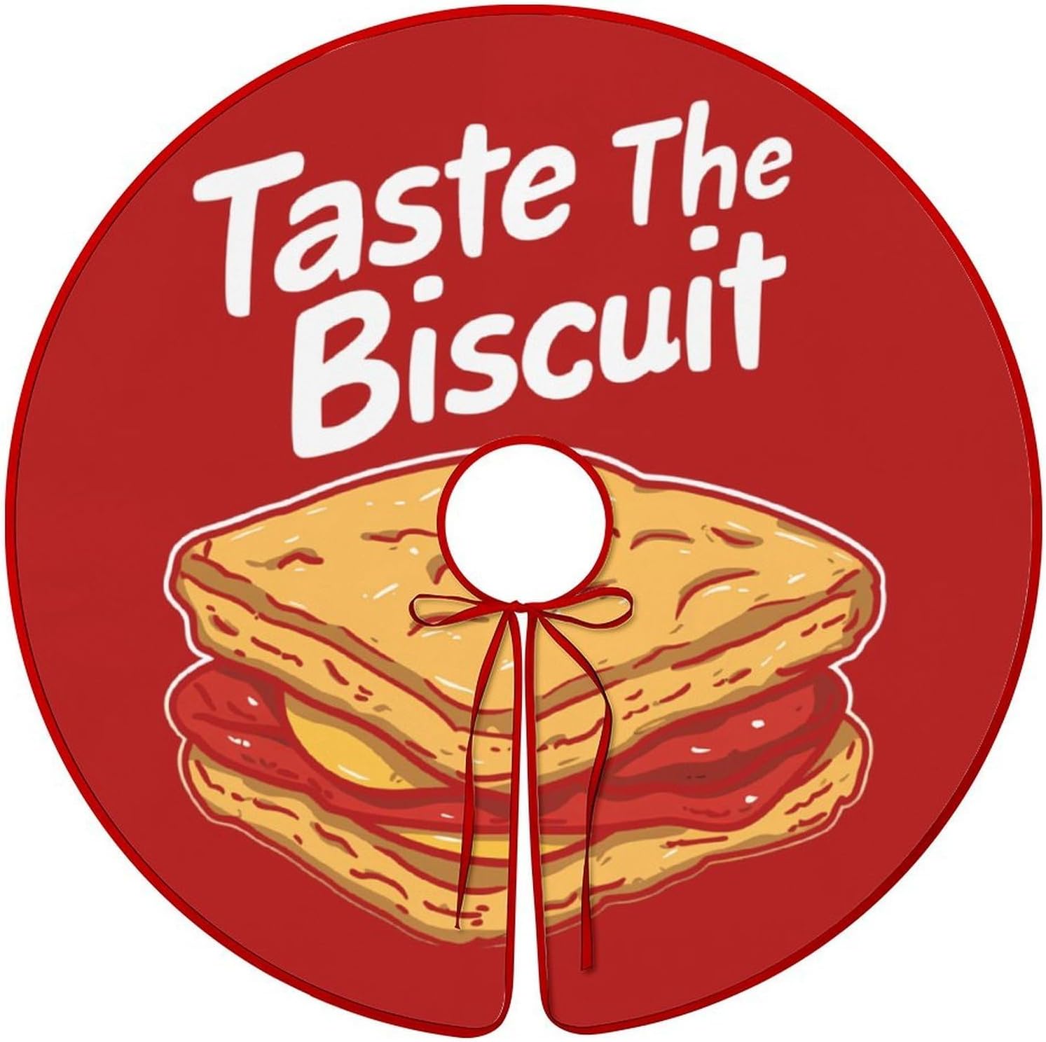 Taste The Biscuit Christmas Tree Skirt Ornaments Christmas Tree Mat for Home Party Holiday Decorations