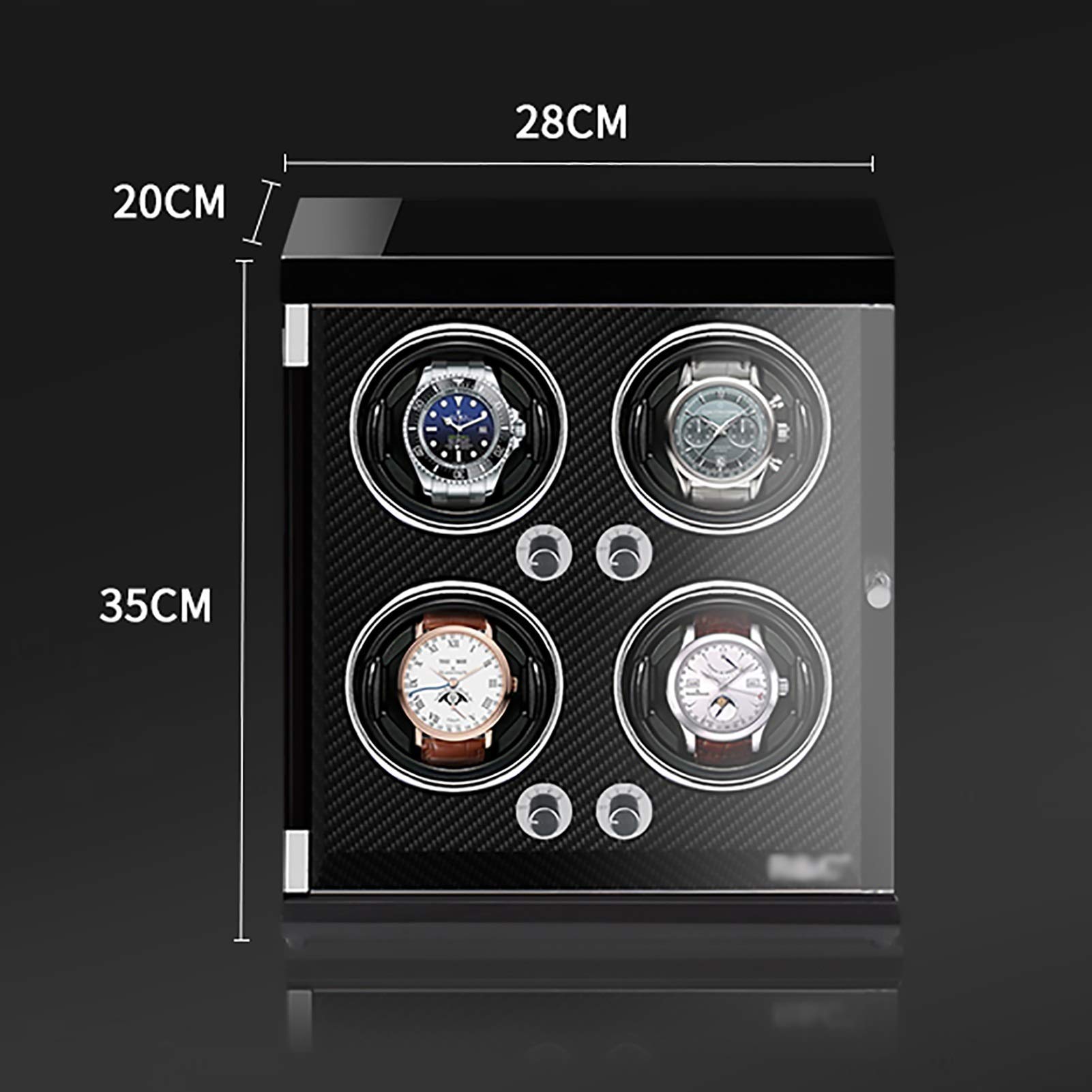 Agitador de Reloj Recargable de 4 Posiciones, enrollador de Reloj mecánico, Caja de bobinado de Reloj automático Vertical (Caja de exhibición de Reloj)