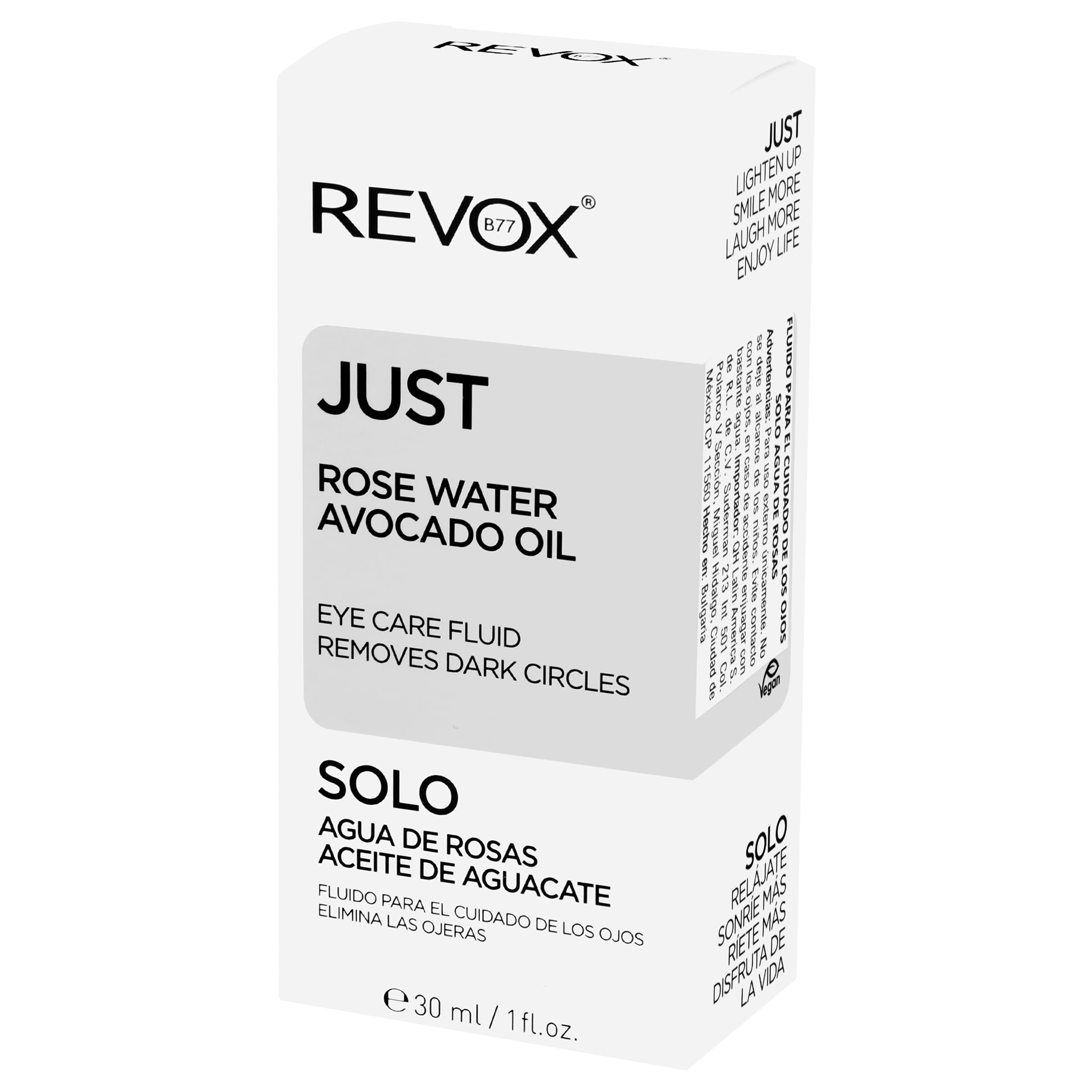 REVOX B77, Just Rose Water Avocado Oil Eye Care Fluid, 30 ml, Eye Contour Fluid, Eliminates Dark Circles, Deeply Hydrates - Image 2