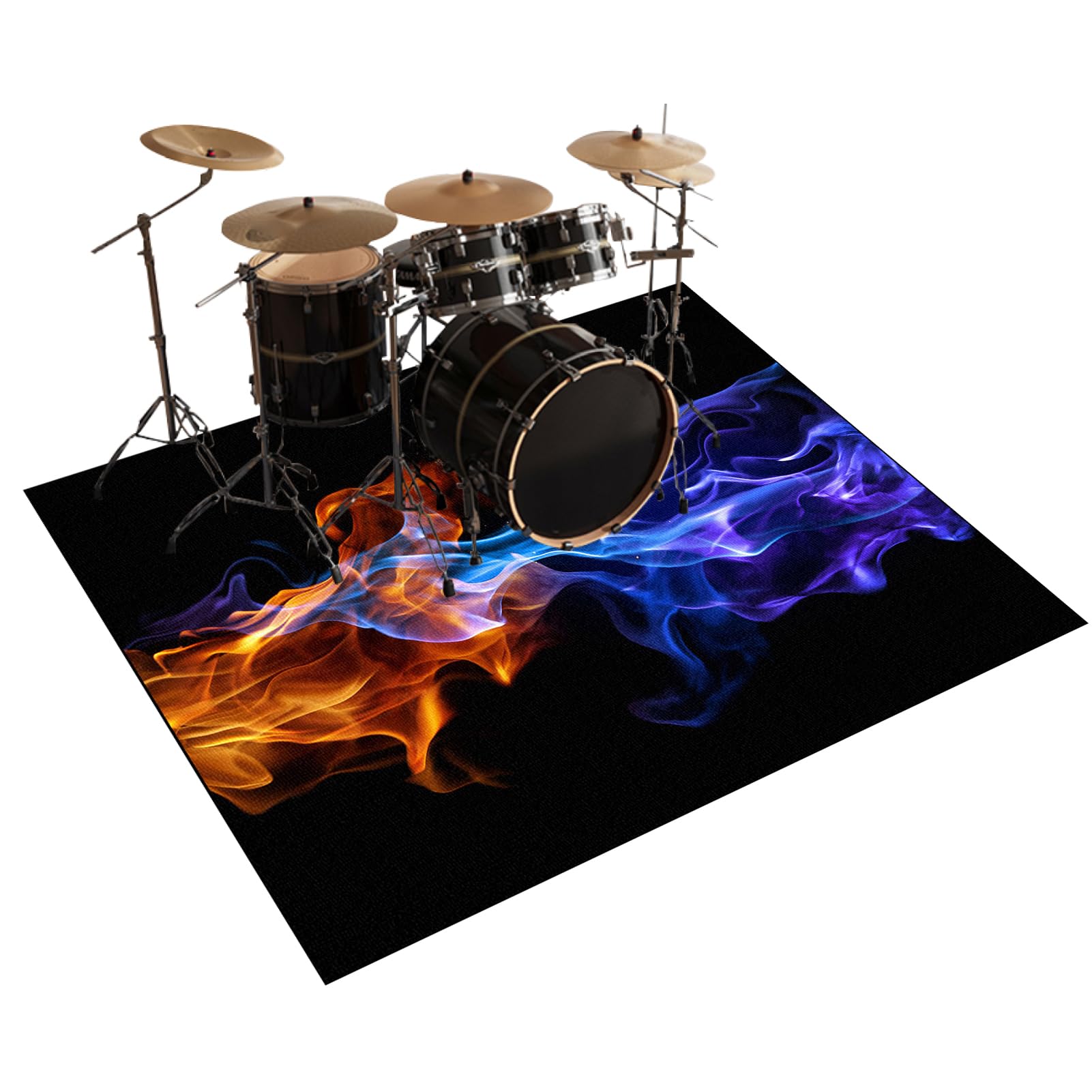 Tapis de Protection pour Batterie électronique, 150 x 120 cm Tapis de Tambour Insonorisé, Antidérapant Tapis Batterie, Tapis Professionnel de Jazz Grosse Caisse Claire Tapis Anti Vibration