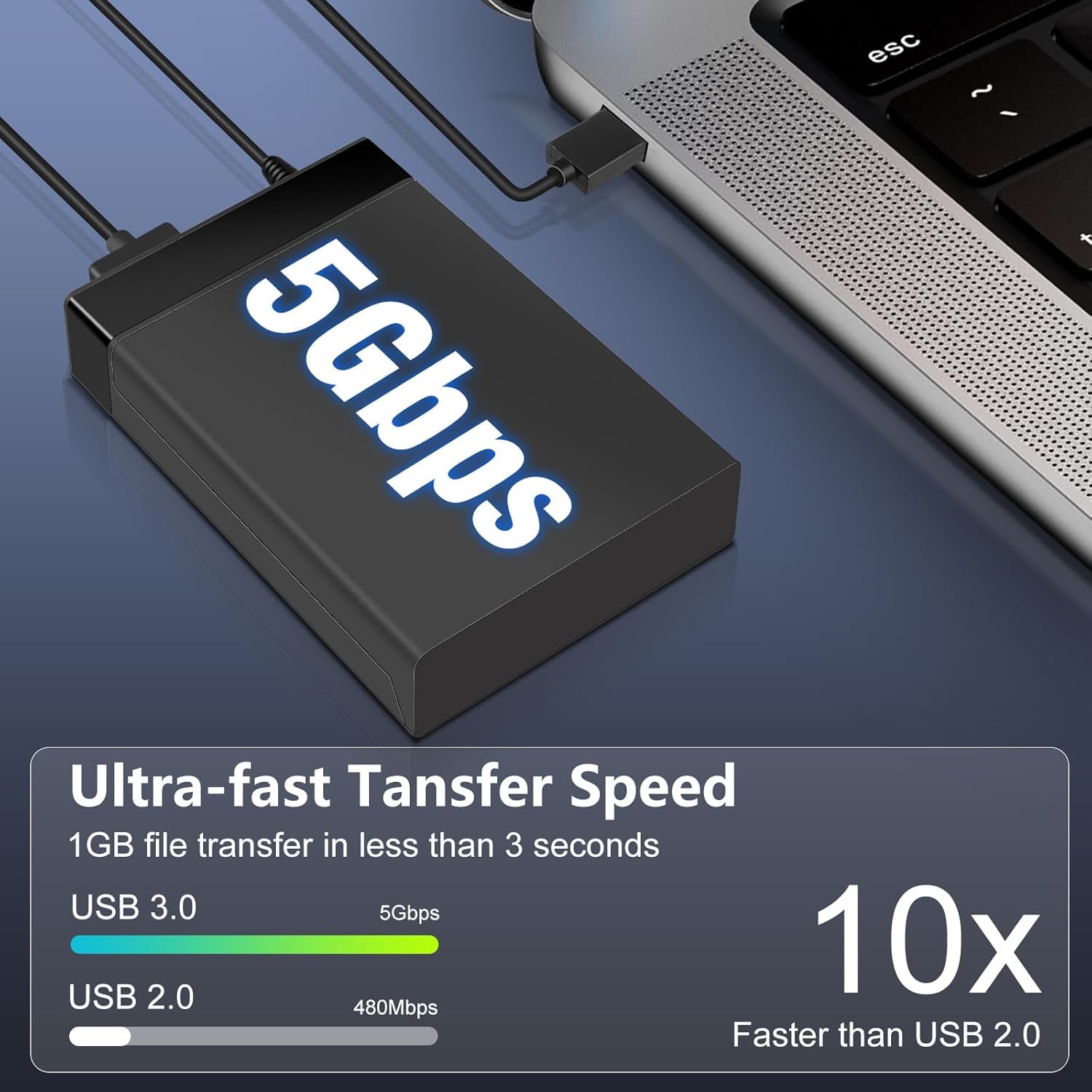 Boîtier de Disque Dur Externe USB 3.0 SATA 3.5" 2.5" 5 Gbps UASP 16 To