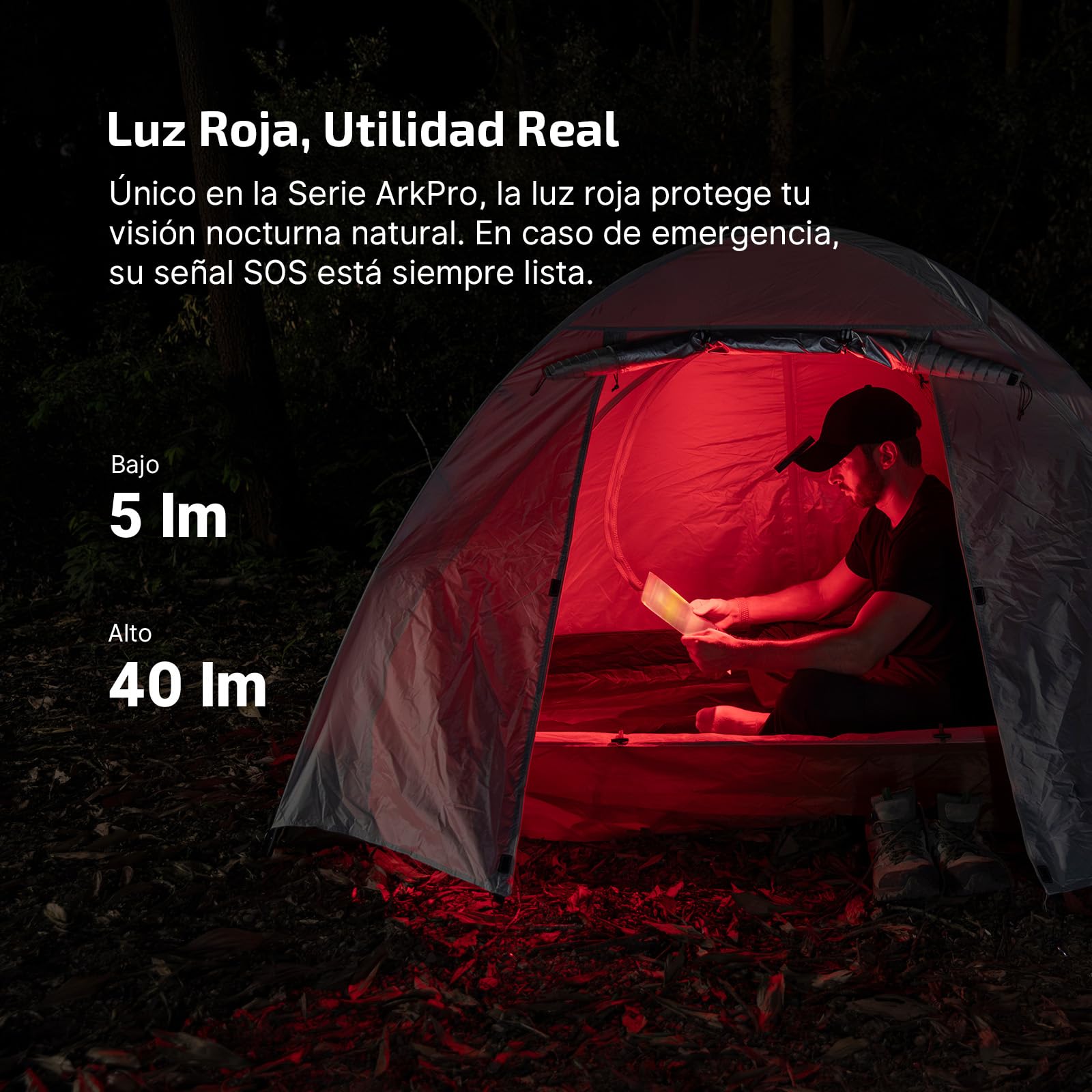 OLIGHT ArkPro Lite Pequeña linterna, con luz roja para señal SOS | 1200 lúmenes, alcance de 93 m, ideal para acampadas y actividades al aire libre, con luz roja para proteger la vista
