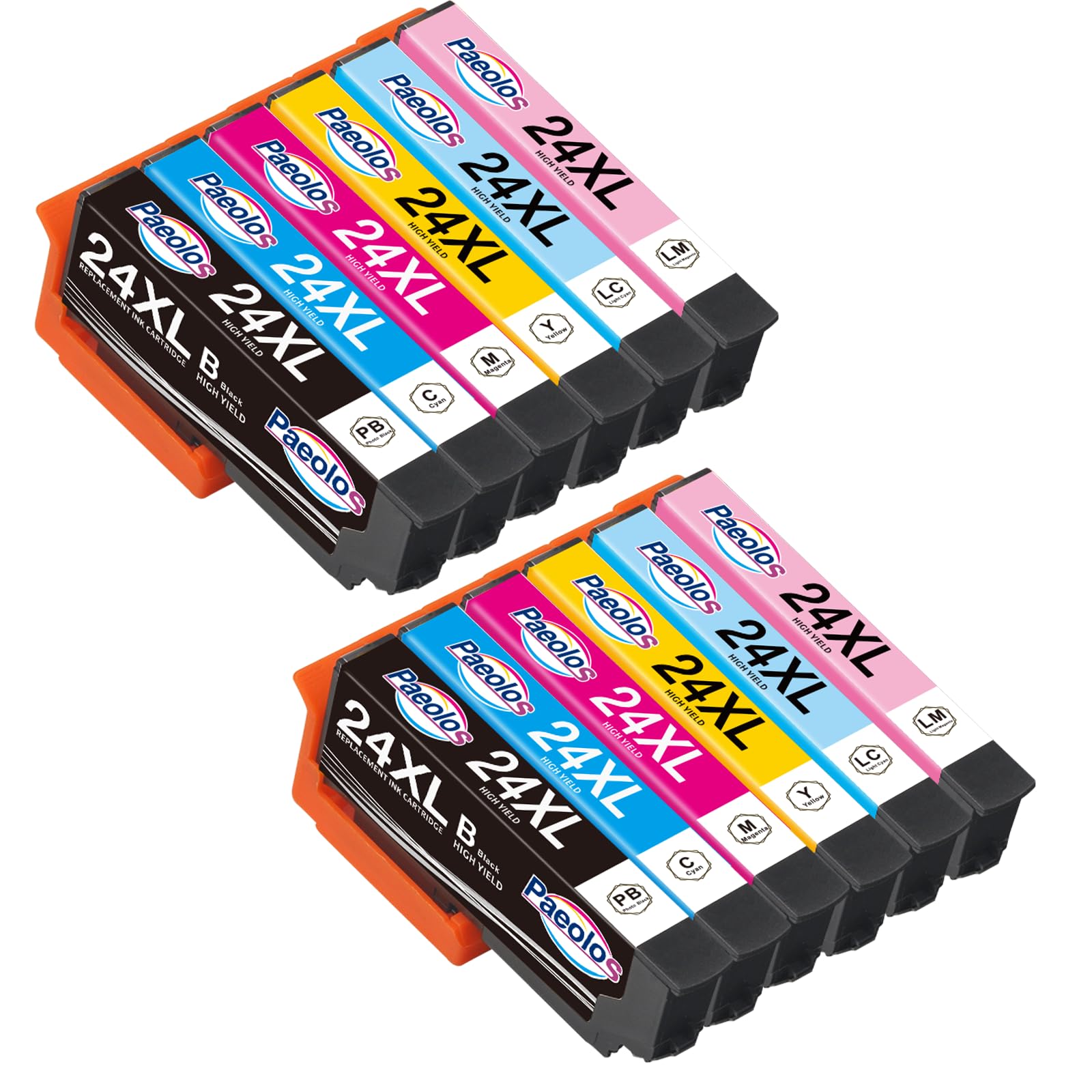 Paeolos 24xl Compatible Ink Cartridges Replacement for Epson 24 XL for Epson Expression Photo XP-970 XP-55 XP-950 XP-860 XP-960 XP-750 XP-760 XP-850 Printer