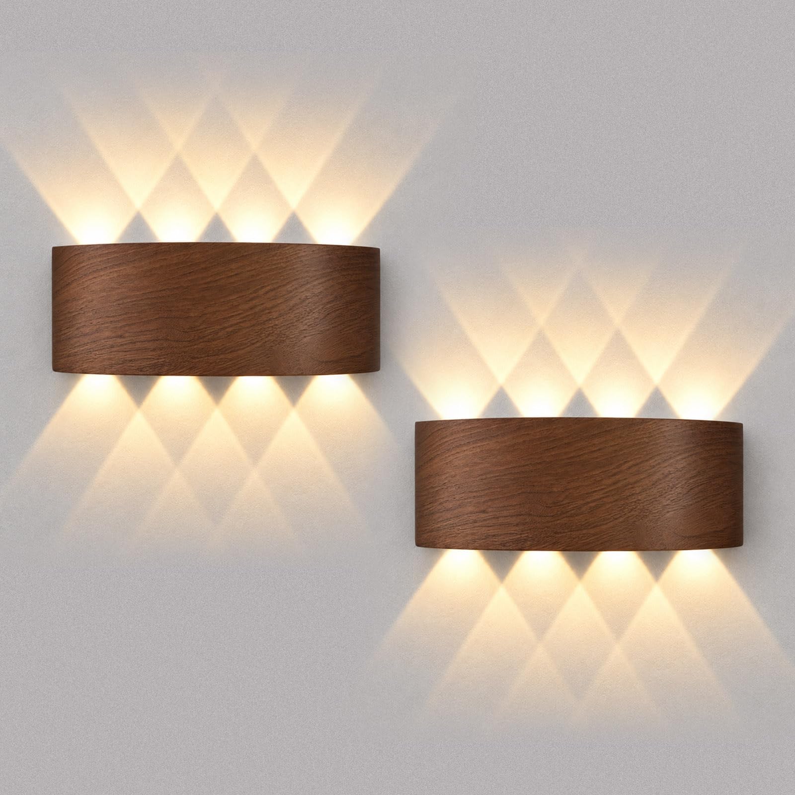 2 Pack 8W LED Wall Light Indoor 3000K Warm White,IP65 Wall Lamp, Up & Down