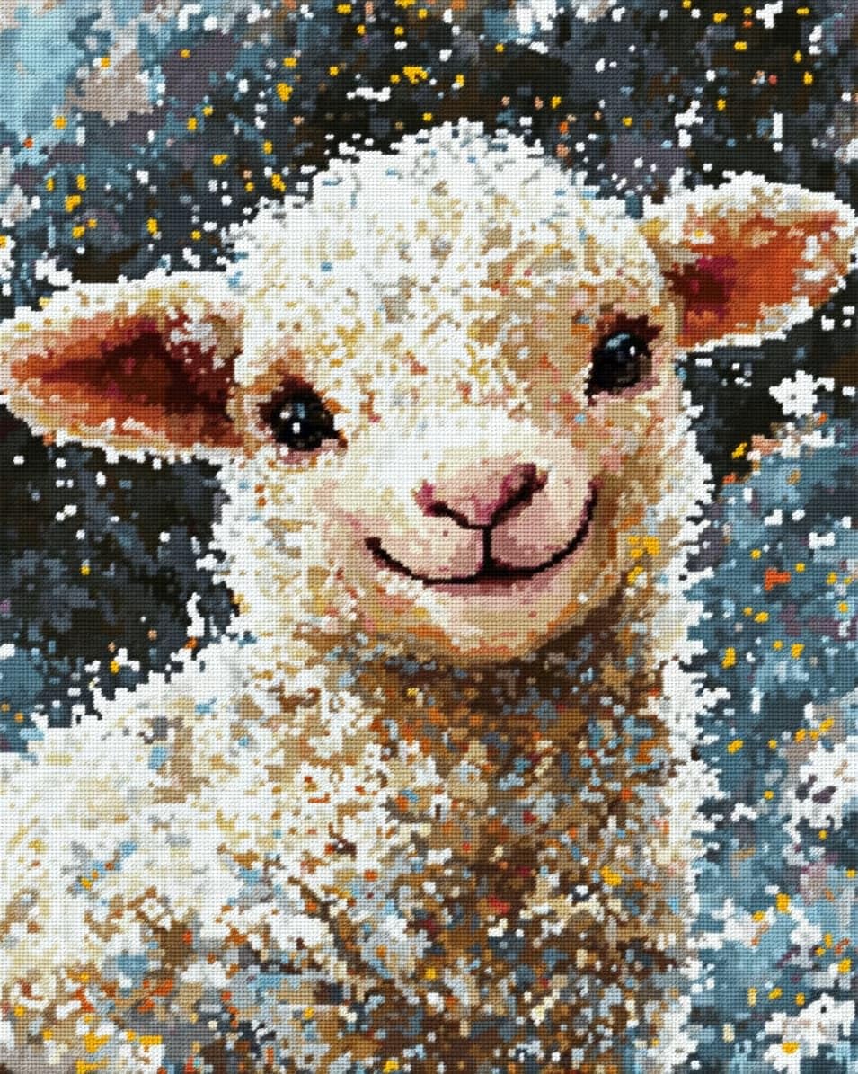 WallustrioaW Cross Stitch Embroidery Kits for Adults,Sheep Animals,Embroidery Starter Kits 11CT Stamped Cross Stitch DIY Crafts Gift,16x20in