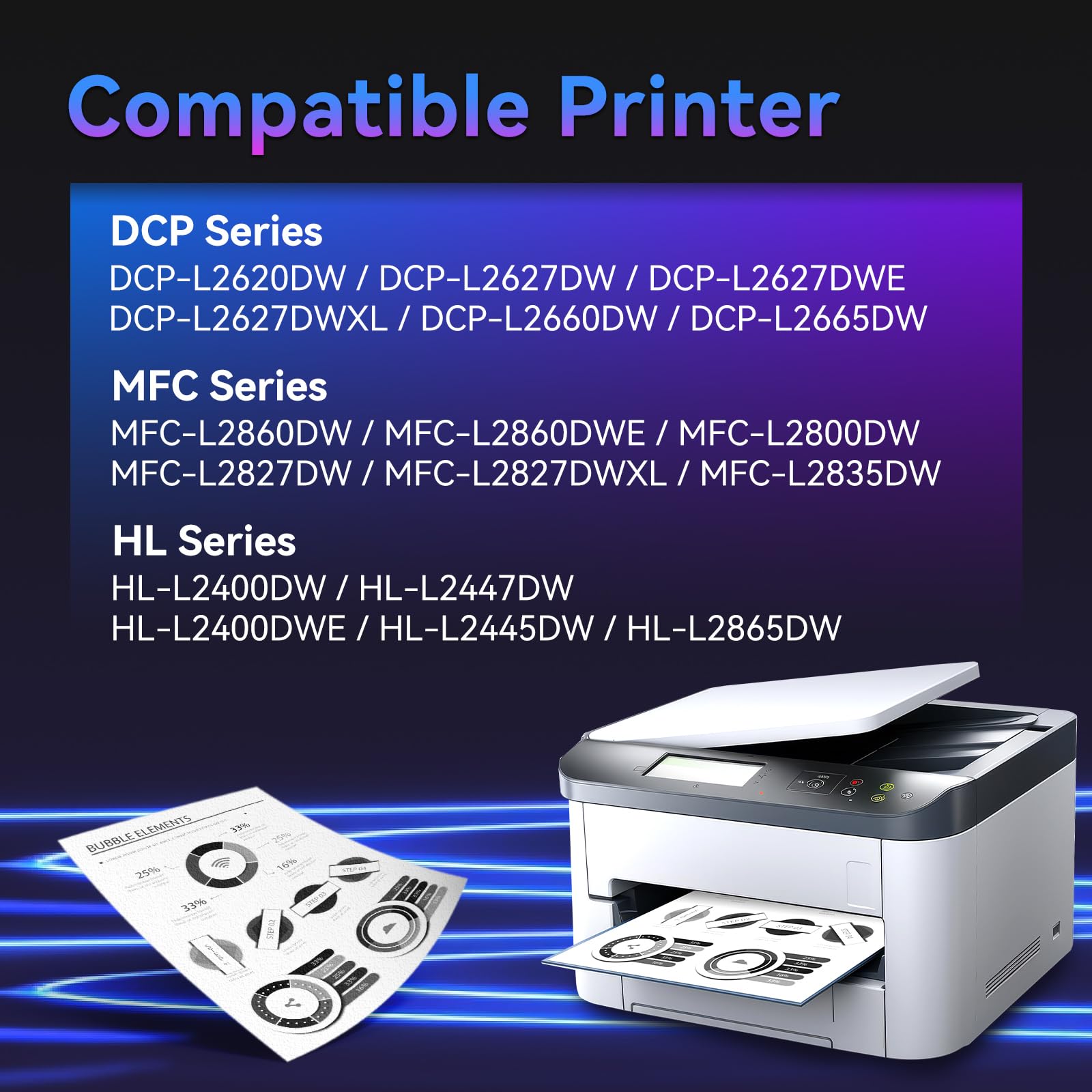 LOSMANN TN-2510XL Toner Kompatibel für Brother TN2510 XL für Brother HL-L2400DW HL-L2445DW DCP-L2660DW DCP-2620DW MFC-L2800DW MFC-2835DW MFC-L2860DW MFC-L2827DWXL MFC-L2827DW MFC-L2827DWE