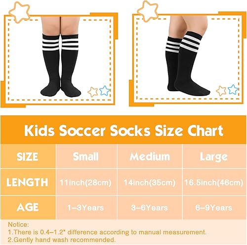 Miniatura 5 de American Trend Calcetines de béisbol para niños pequeños, calcetines de fútbol para niños, calcetines atléticos de tubo para niñas y niños,