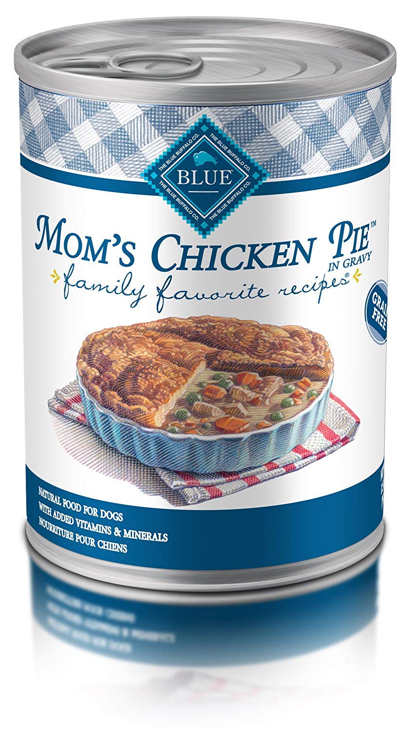 Blue Buffalo Family Favorites Natural Adult Wet Dog Food, Mom's Chicken Pie 12.5-oz can (Pack of 12)