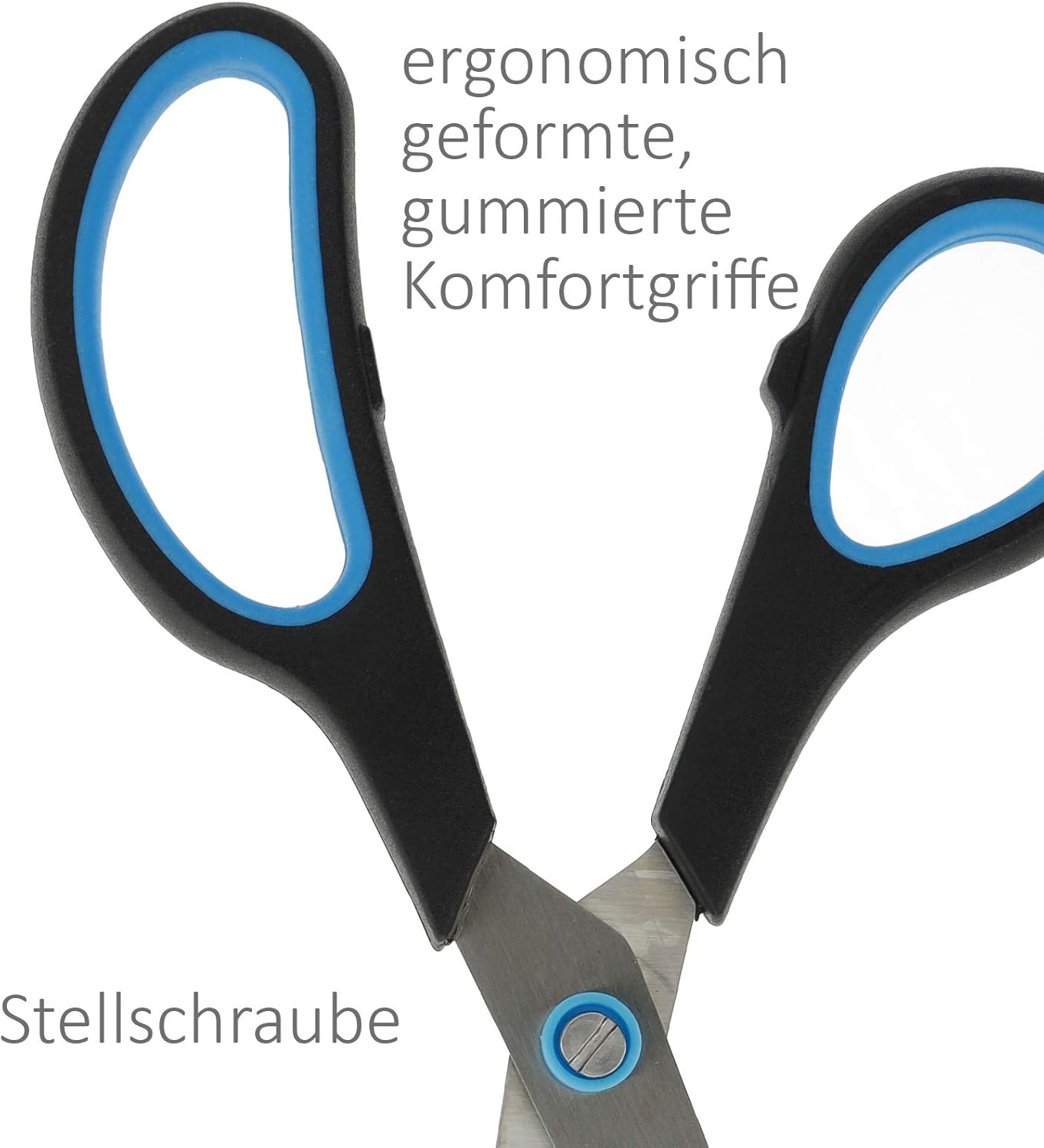 Westcott E-30283 00 Scissors Soft/Easy Grip Plastic Handle 20 cm Set of 12 Black/Blue