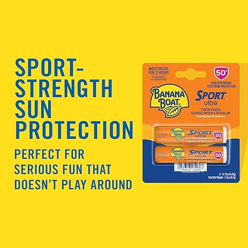 Miniatura 3 de Banana Boat Sport Ultra SPF 50 - Protector solar para labios, paquete de 2 unidades  Paquete de bálsamo labial SPF 50, protector solar libre de