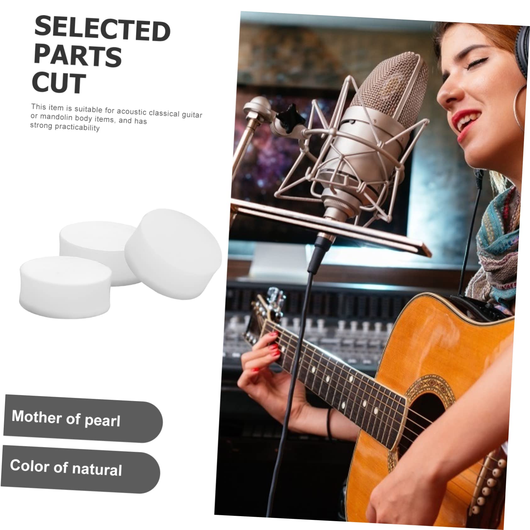 OFFSCH Real Mother Shell Guitar Fret Inlay Dots 20pcs White Dot Inlays for Acoustic Classical Guitars