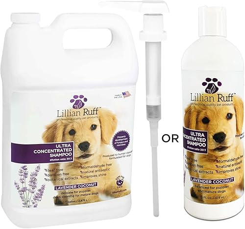 Miniatura 6 de Lillian Ruff Champú de aseo profesional de alto concentrado para perros con aceites esenciales hidratantes - Concentración 301 para sistema de baño