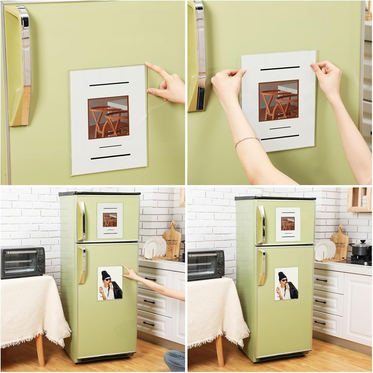 CroBlissful 2 Pcs Acrylic Magnetic Picture Frame for Fridge, 8.5 x 11 Inch