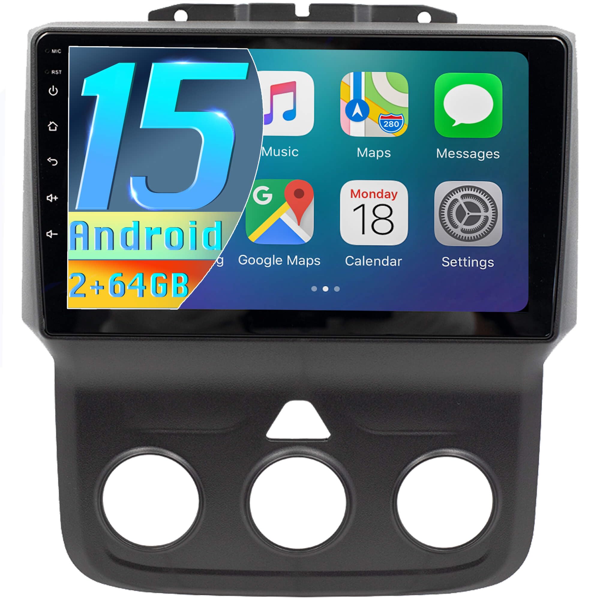 Car Radio for Dodge Ram 1500 2500 3500 2013 2014 2015 2016 2017 2018, 9" Ram 1500 Radio with Wireless Apple CarPlay & Android Auto, IPS Touchscreen