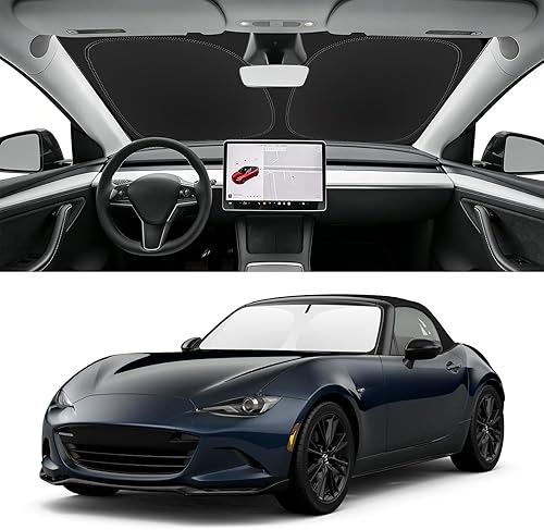 Miniatura 118 de Parasol de parabrisas de ajuste personalizado para Nissan Titan 2017-2024, bloquea los rayos UV y el calor, parasol de ventana delantera, fácil