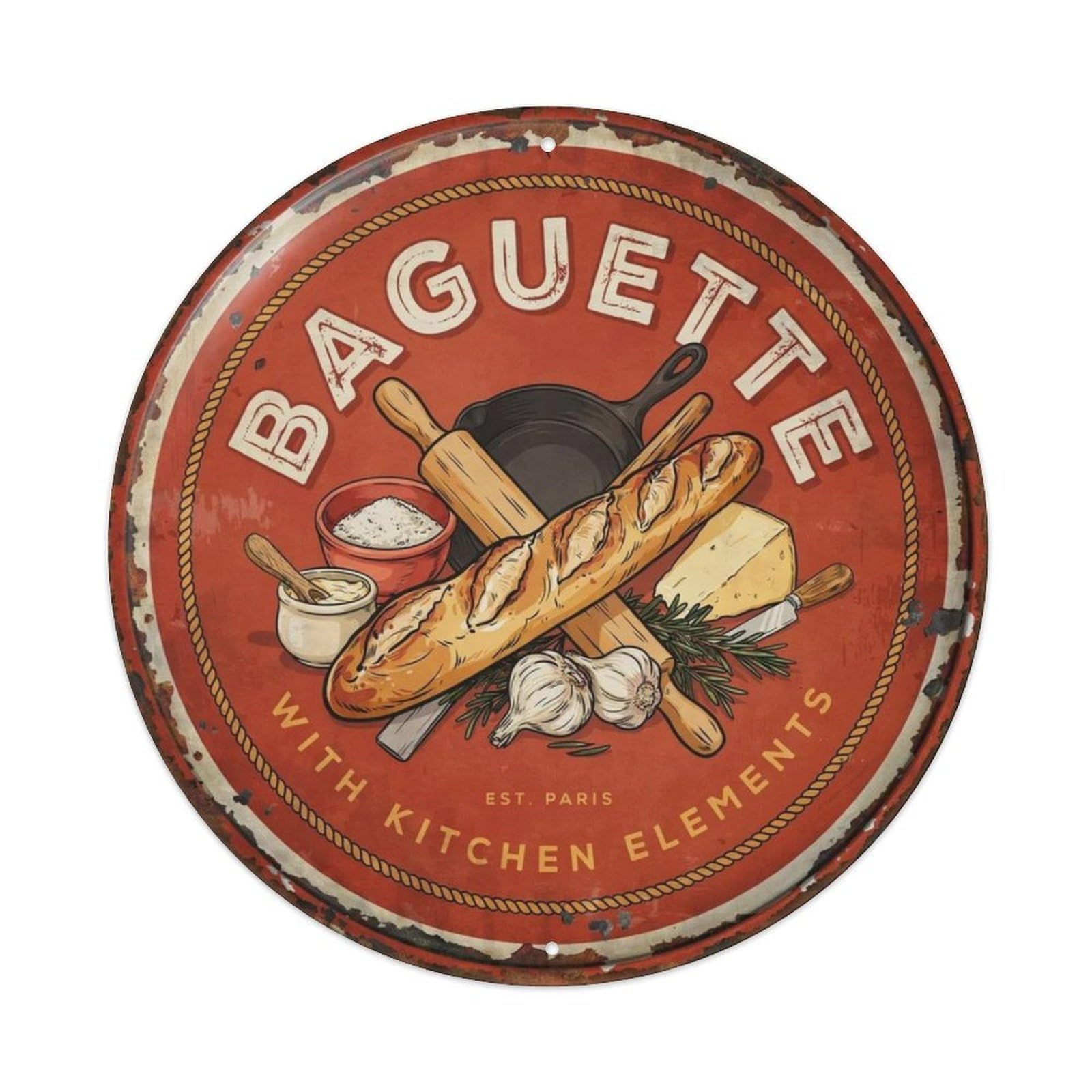 Paris-Bread-Plaque Metal Tin Sign Plaque