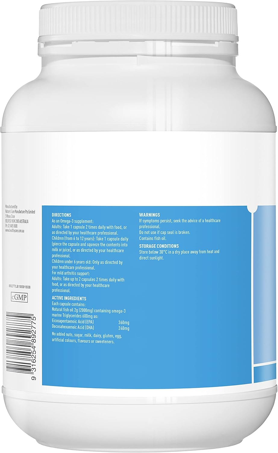 Healthy Care Odourless Fish Oil 2000mg 400 Soft Capsules