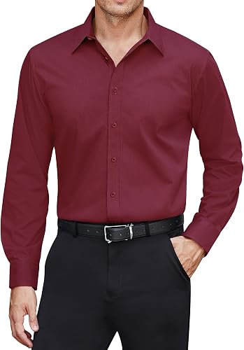 J.VER Men's Dress Shirts Stretch Stain Shield Long Sleeve…