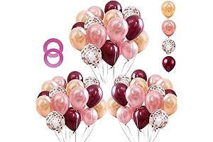 OuMuaMua Rose Gold Confetti Balloons