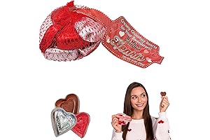 Happy Valentine's Giant Chocolate Hearts Candy Mesh Bag