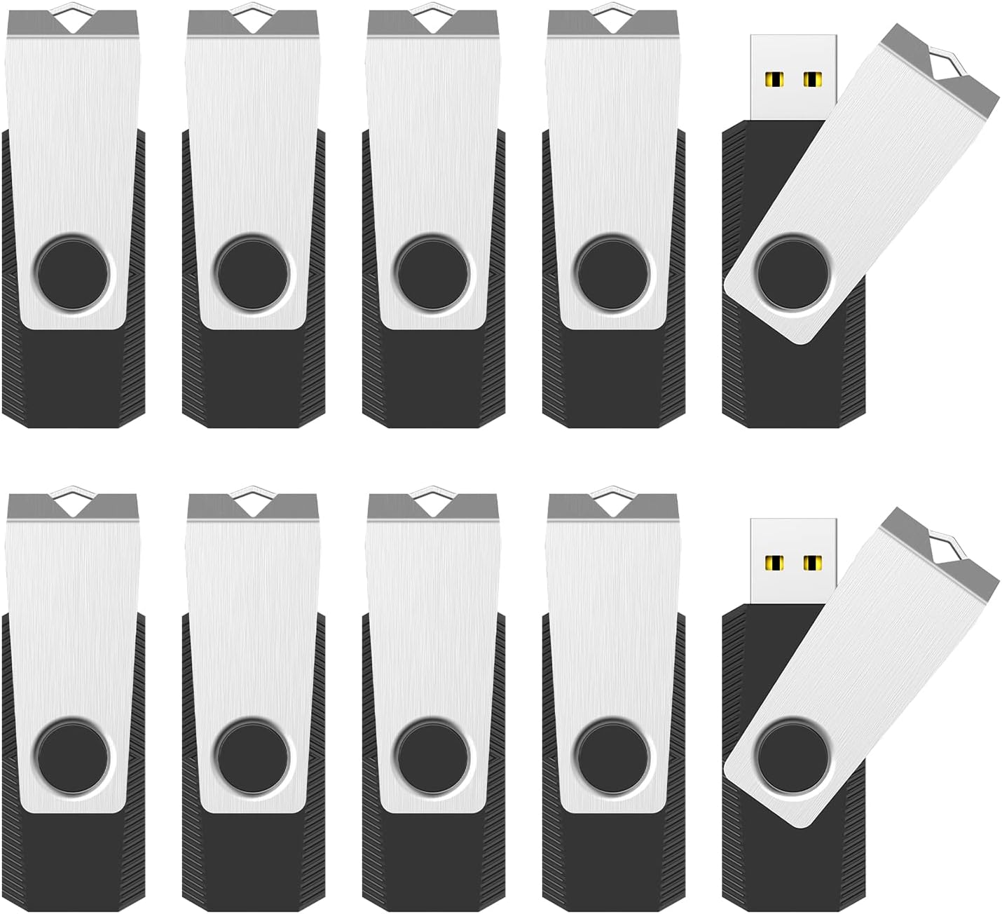 RAOYI 10 Pack 8GB USB Flash Drive, USB 2.0 Swivel Metal