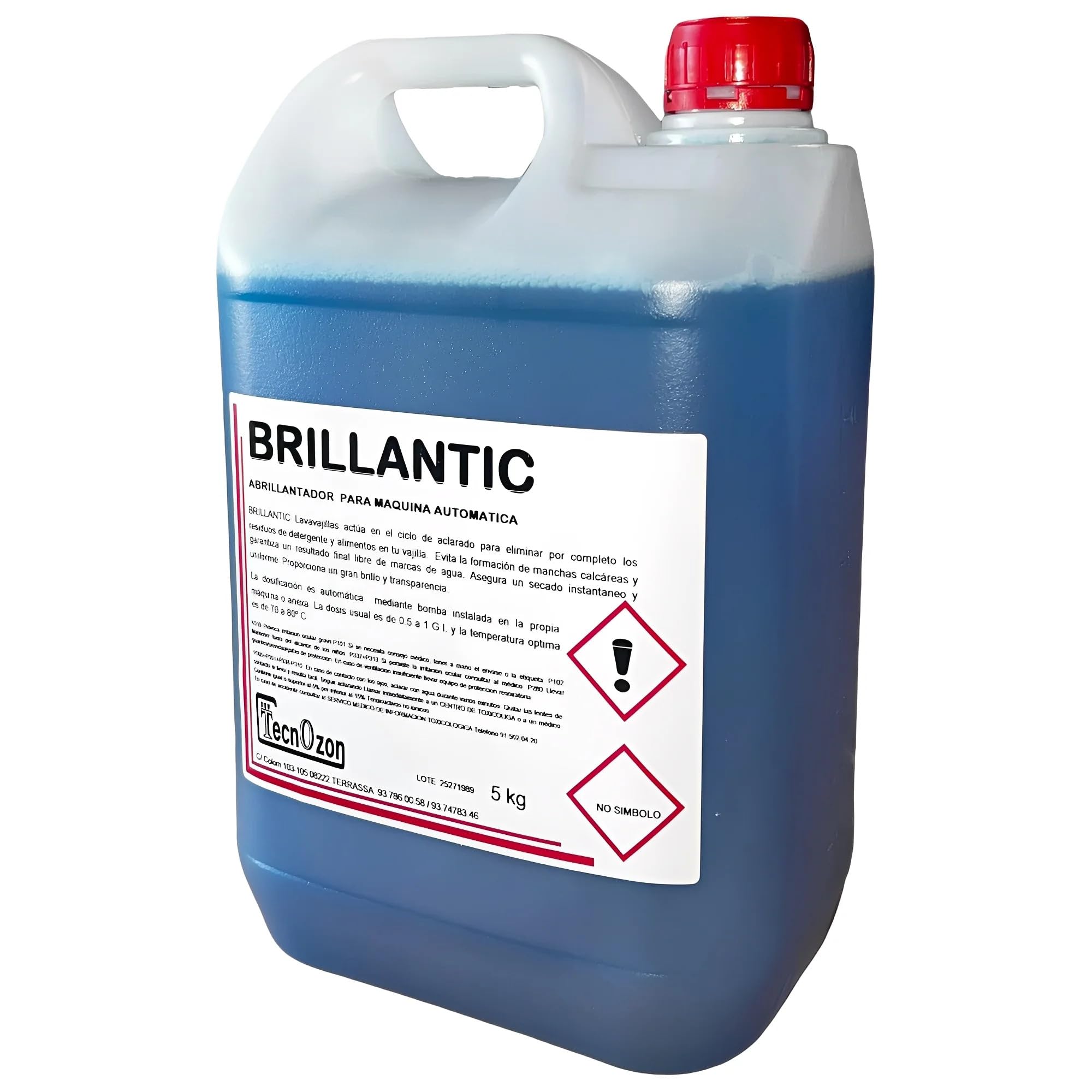 MBH - Pack 2 Garrafas de abrillantador profesional de 5 litros BRILLANTIC para lavavajillas automáticos para cocina industrial de hostelería.
