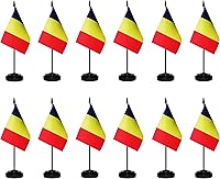 Vista 32 de Juego de banderas argentinas de escritorio con poste negro de 13 pulgadas, base negra y parte superior de lanza, bandera de escritorio argentina