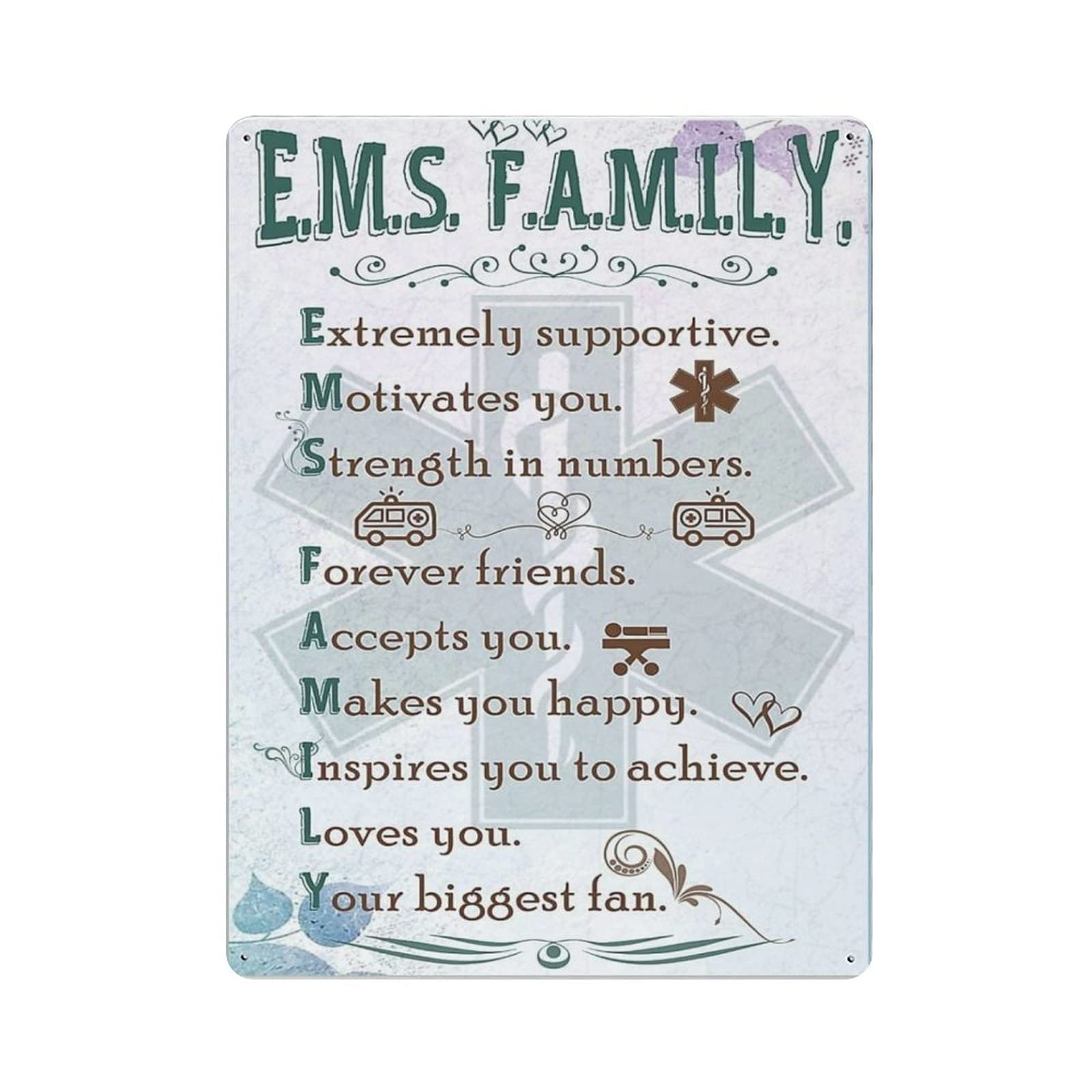 AOOEDM Nurse Family Vintage Metal Tin Sign for Home Coffee Shop Office Wall Art Metal Poster Garage Decor Man Cave Sign Inspirational Quote Wall Decor