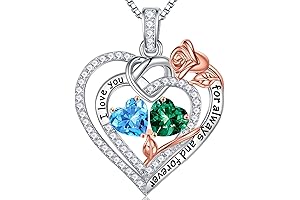 Aquamarine Heart Necklace for Girls