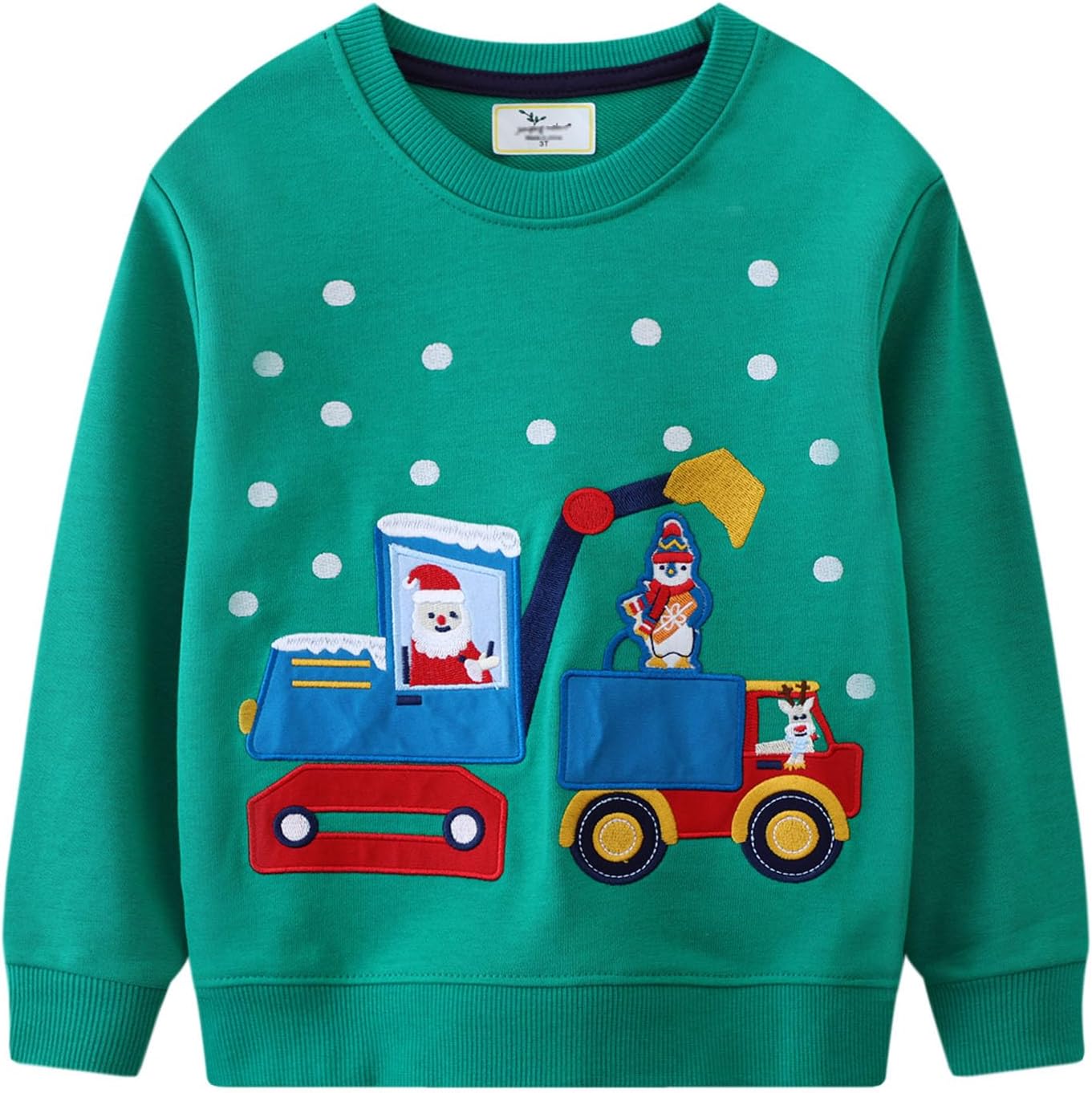 LOKTARC 2 Pack Toddler Boys Sweatshirts Patterned Long Sleeve Pullover Crewneck Tops Shirts - Image 2