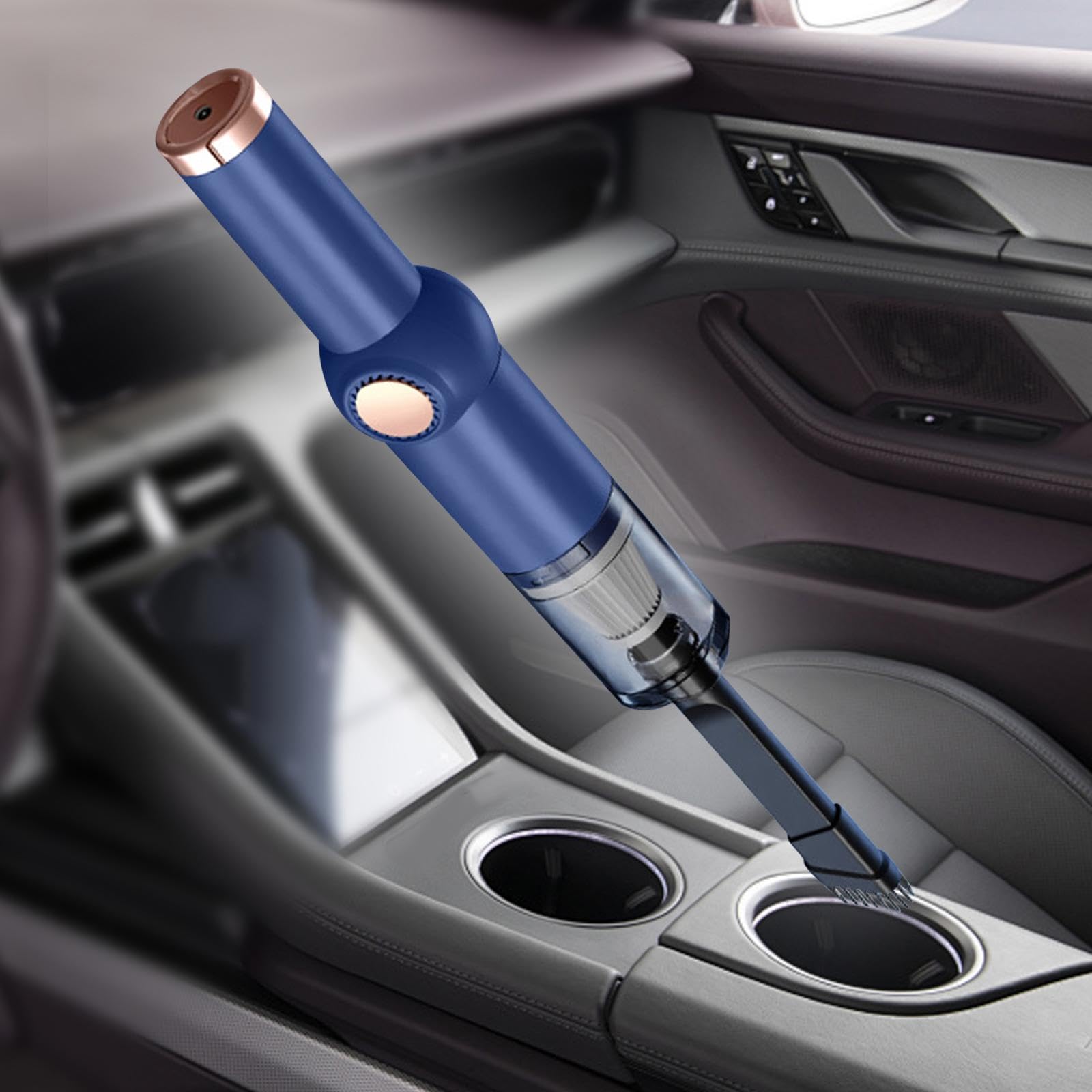 Mini Aspiradora de Mano para Coche, 5000 PA, Fácil de Sujetar, Removedor de Polvo, Carga USB, Potente Succión, Limpiador Inalámbrico para Ordenador Y, Azul, Individual