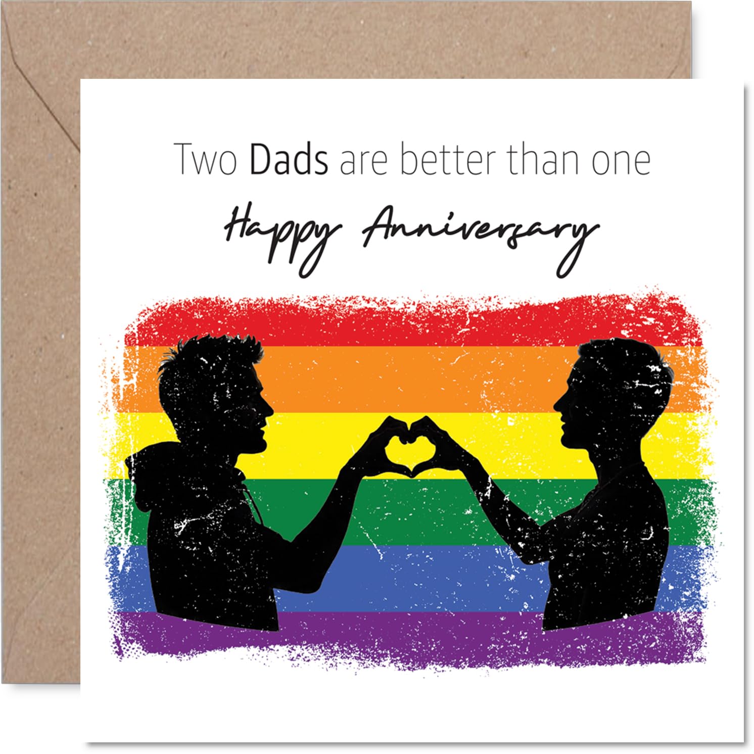 Cute LGBT Anniversary Card - Two Dads - Romantic Happy Anniversary Card for LGBTQ Men, 145mm Sweet I Love You Anniversaries Greeting Cards