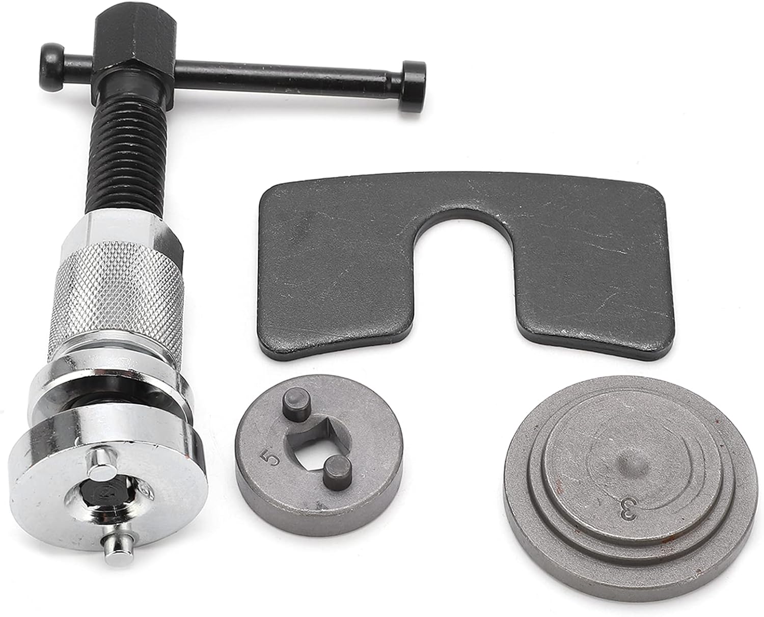 Disc Brake Piston Spreader Rewind Tool Kit, 5PCS Set for Auto Car Repai, Steel Brake Caliper Compressor, Diston Separator with Electroplated