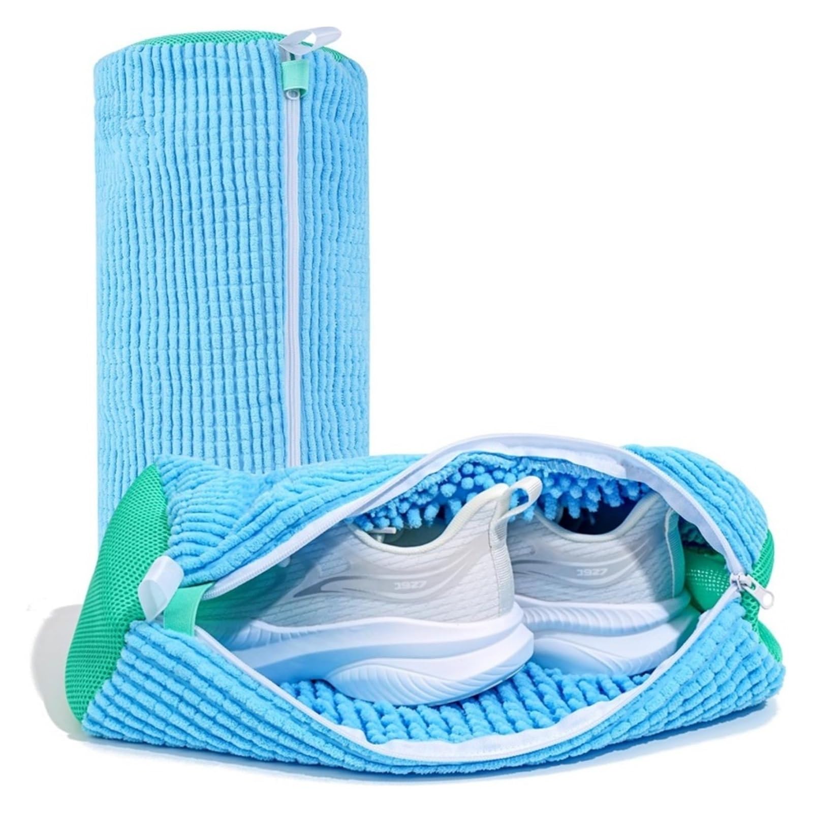 Reusable Shoe Cleaning Bags For Washer And Dryer Shoe Washer Laundry Bags Stain Cleaning Kit For Sneakers Tennis Shoes(1pcs-Blue)