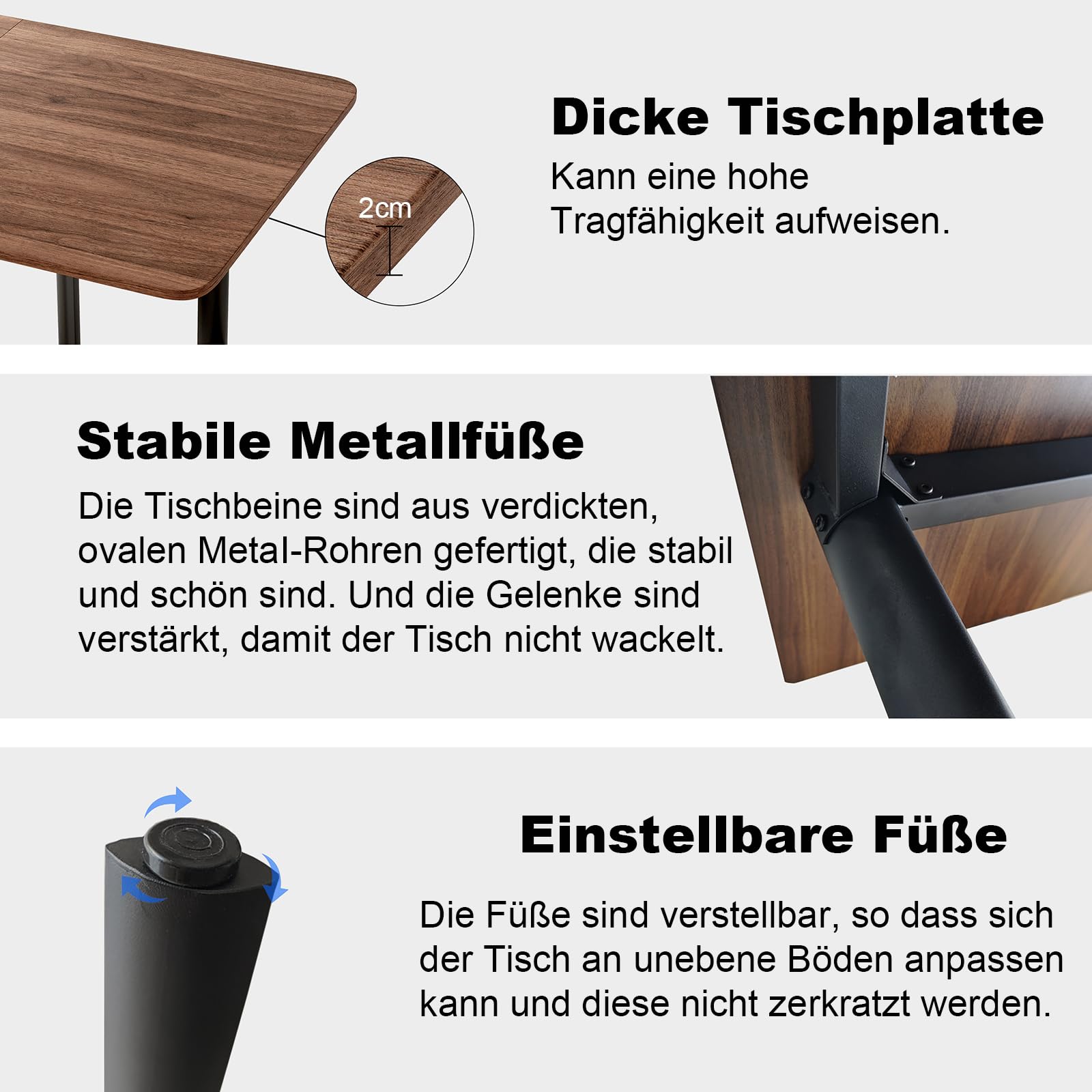 Table à Manger avec 4 à 8 chaises, Table Extensible élégante et Moderne en Panneaux MDF pour Le Salon 160 à 200 cm