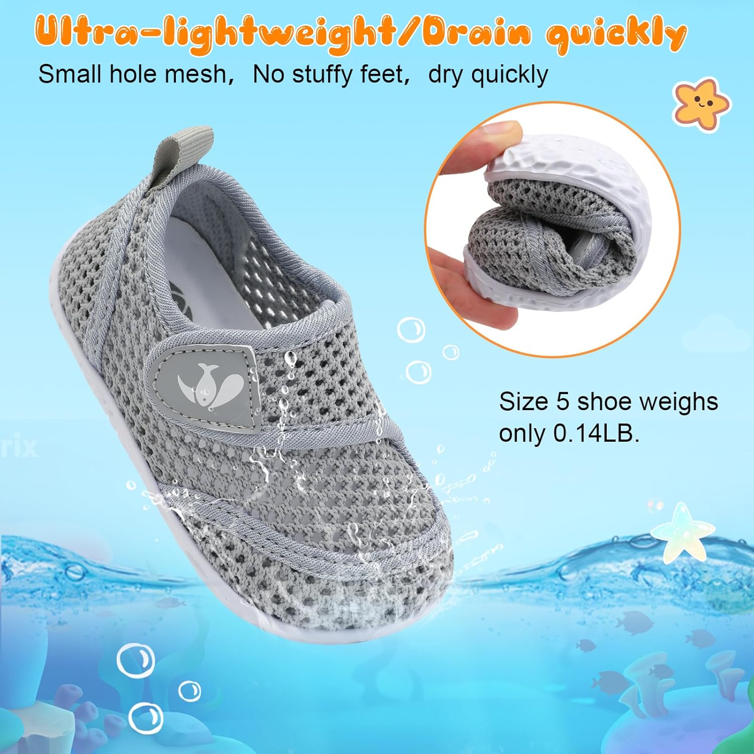 FEETCITY Toddler Water Shoes Boys Girls Swim Shoes Quick Dry Kids Aqua Socks Barefoot for Beach Swimming Pool - Image 6