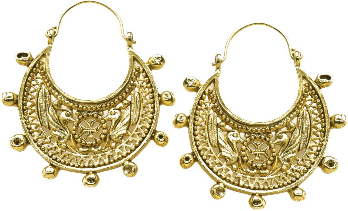 MANUFACTURED IN USA - Mother's Day Special -Two-sided Byzantine Crescent Filigree Earrings, From Our Museum Store Reproductions