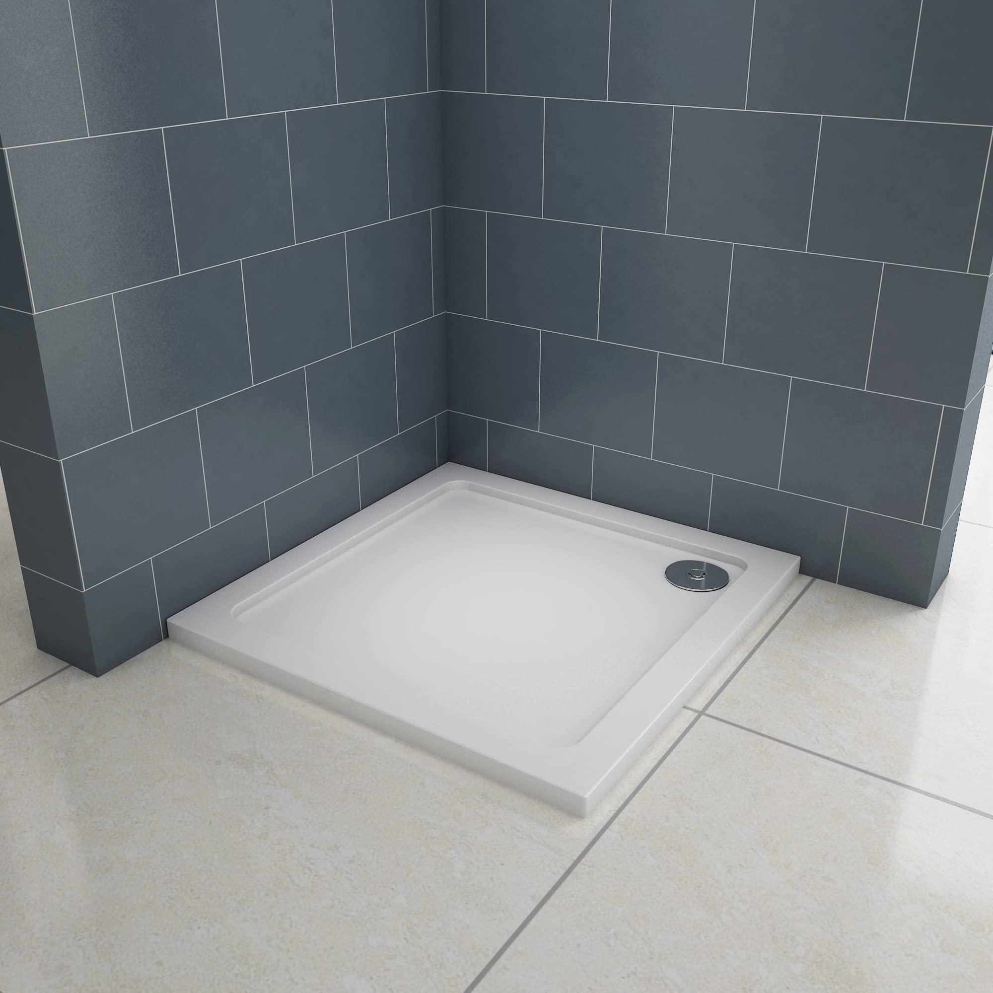 Ducha Casa 70x70cm Plato de ducha rectangular antideslizante y antibacteriana, las piezas desagüe incluido