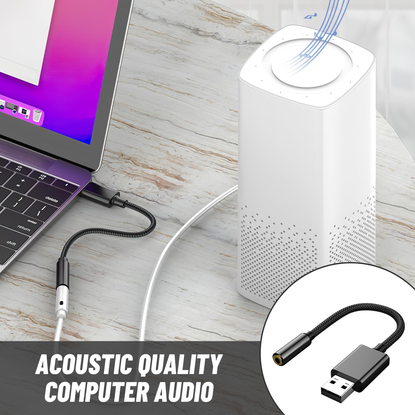 Adattatore USB A Jack 3.5mm - Trasforma Le Tue Cuffie Per PC, MacBook, PS5 E Chromebook