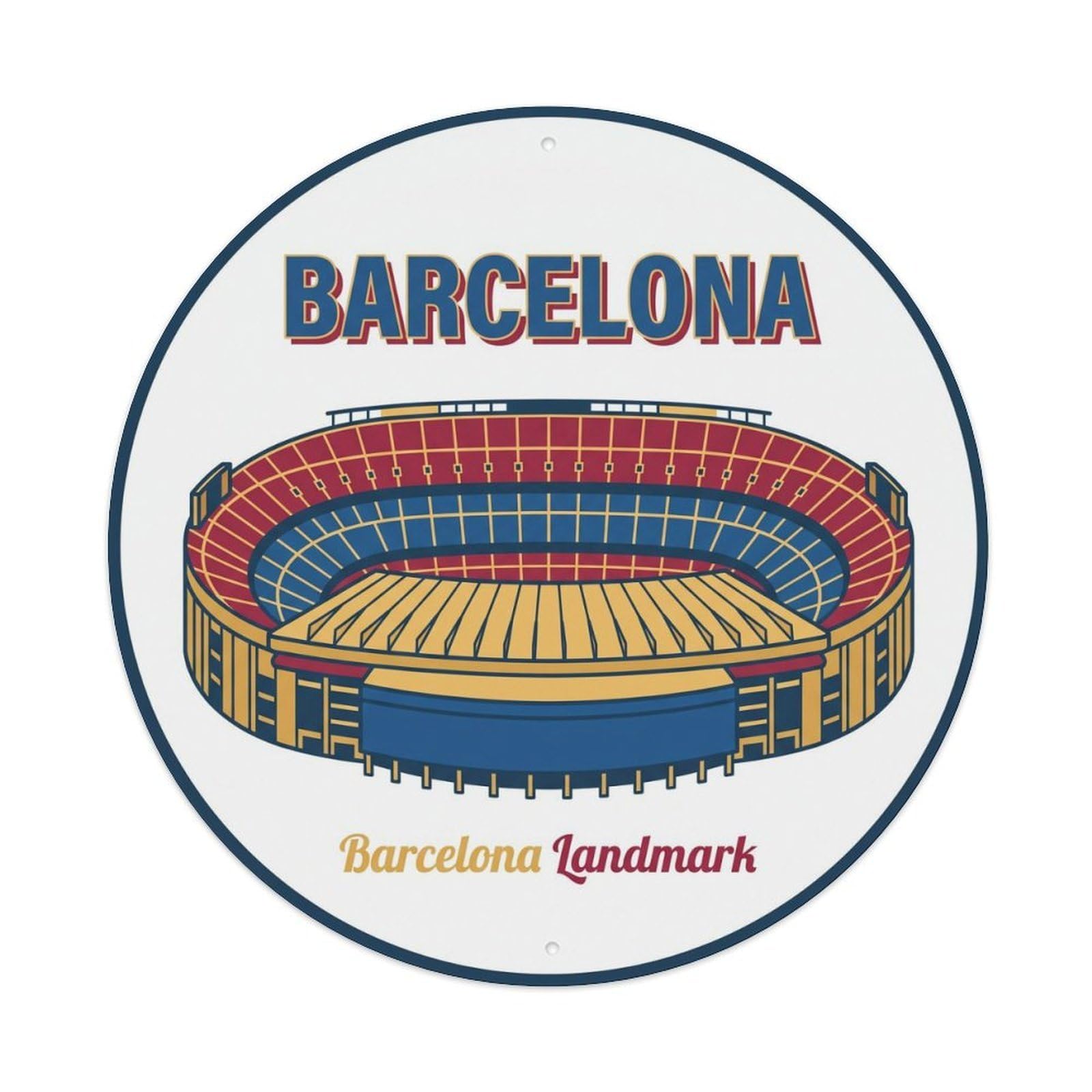 Vintage Travel Camp Nou Barcelona Stadium Metal Tin Sign Plaque
