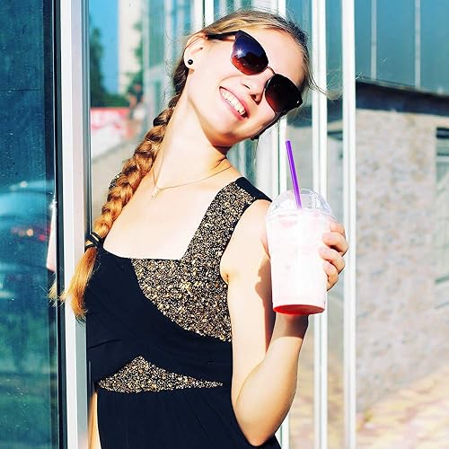 Vista 54 de Pajitas transparentes, 100 popotes de plástico desechables largos (0.23 pulgadas de diámetro y 10.2 pulgadas de largo), transparente Claro