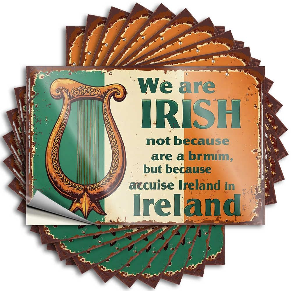 Coastal, Sticker Window We are Irish: A Cultural Pride Declaration | Math Retro Home Decor(6X9CM)