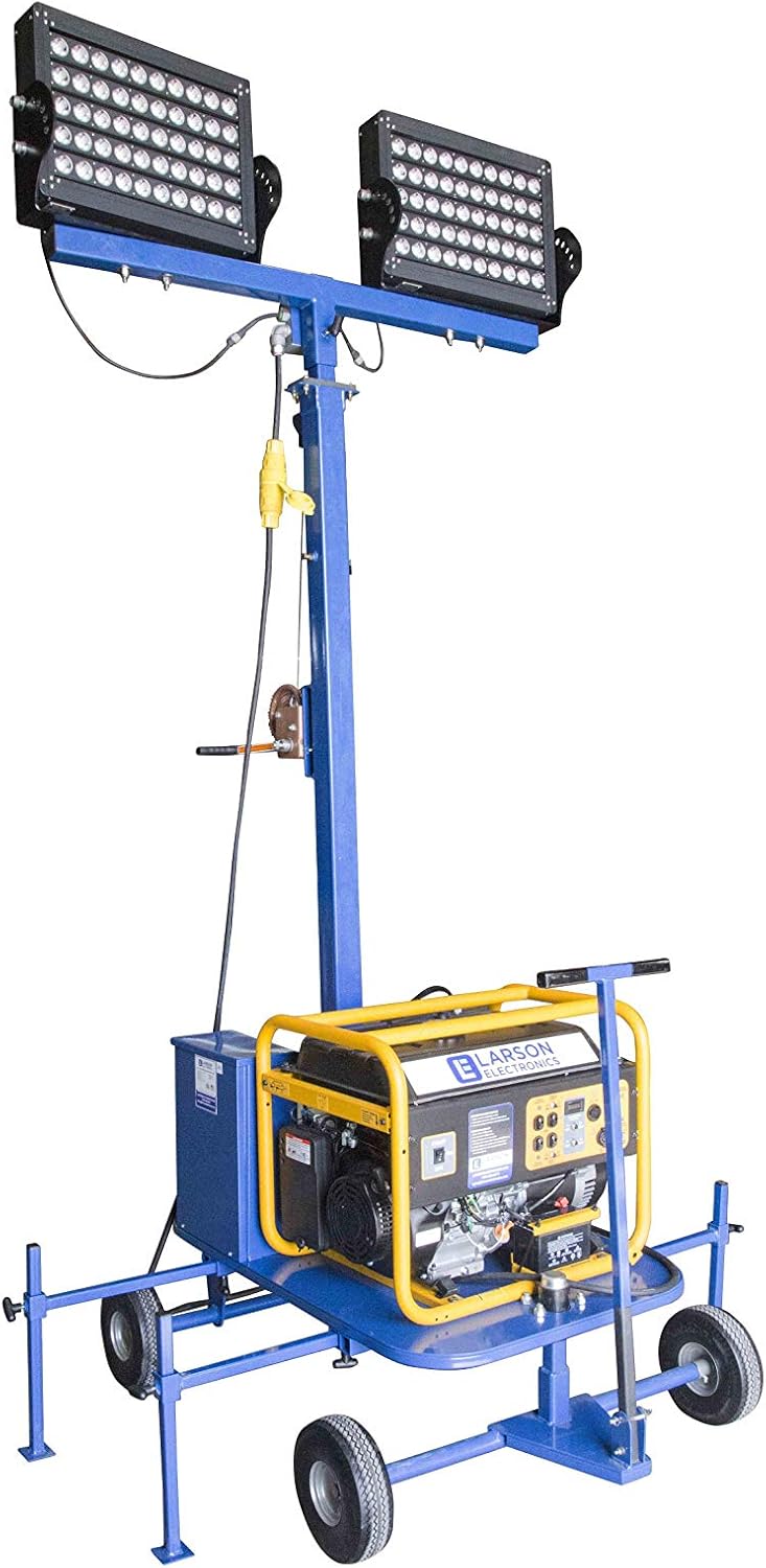 Mini LED Light Tower with 3000VA Generator Two 480 Watt LED Lamps
