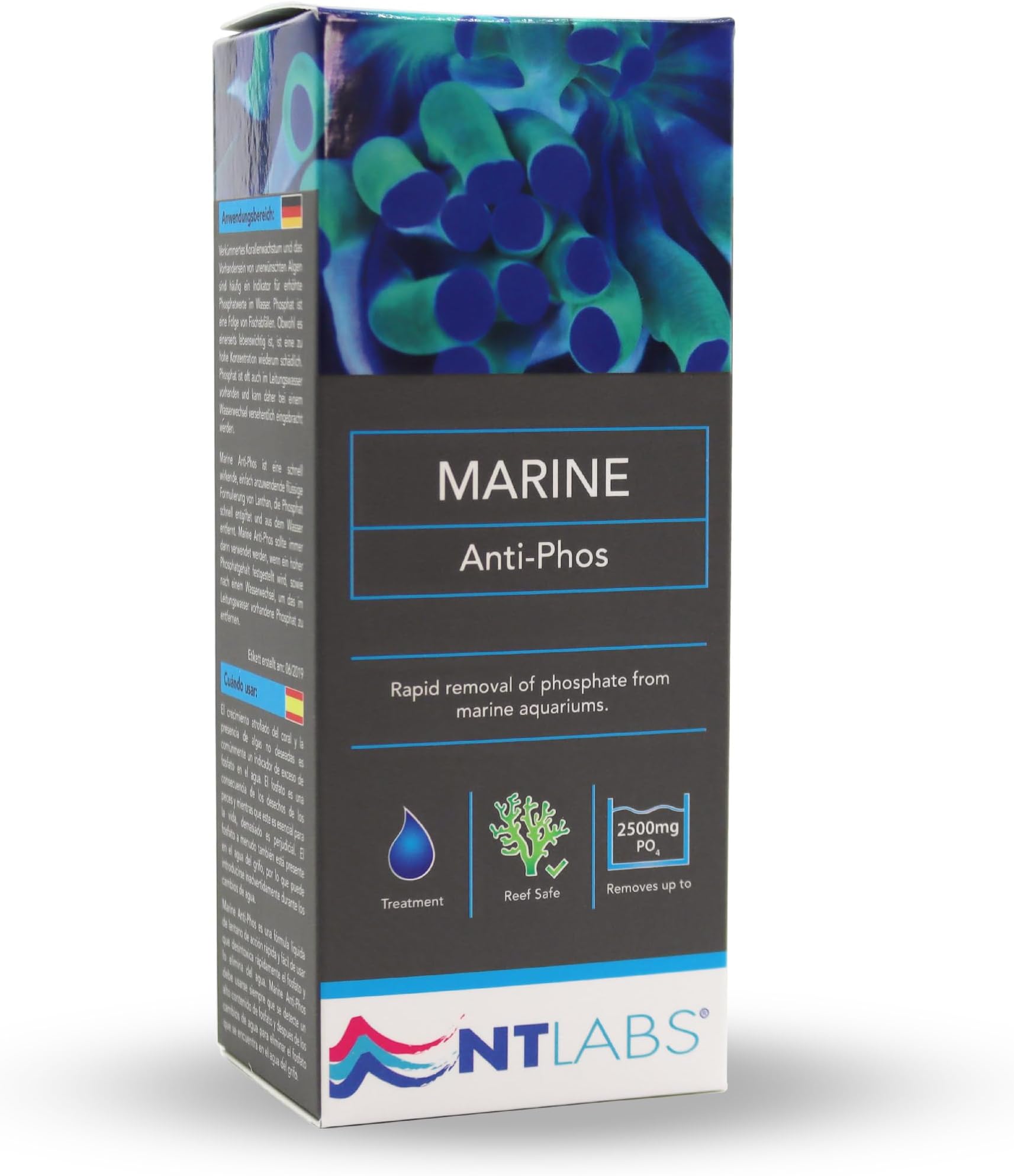 Marine Anti-Phos, Marine Liquid Phosphate Remover, Marine Aquarium Water Treatment, Removes Phosphate, Keeps Aquarium Water Clear and Algae Free (100ml)