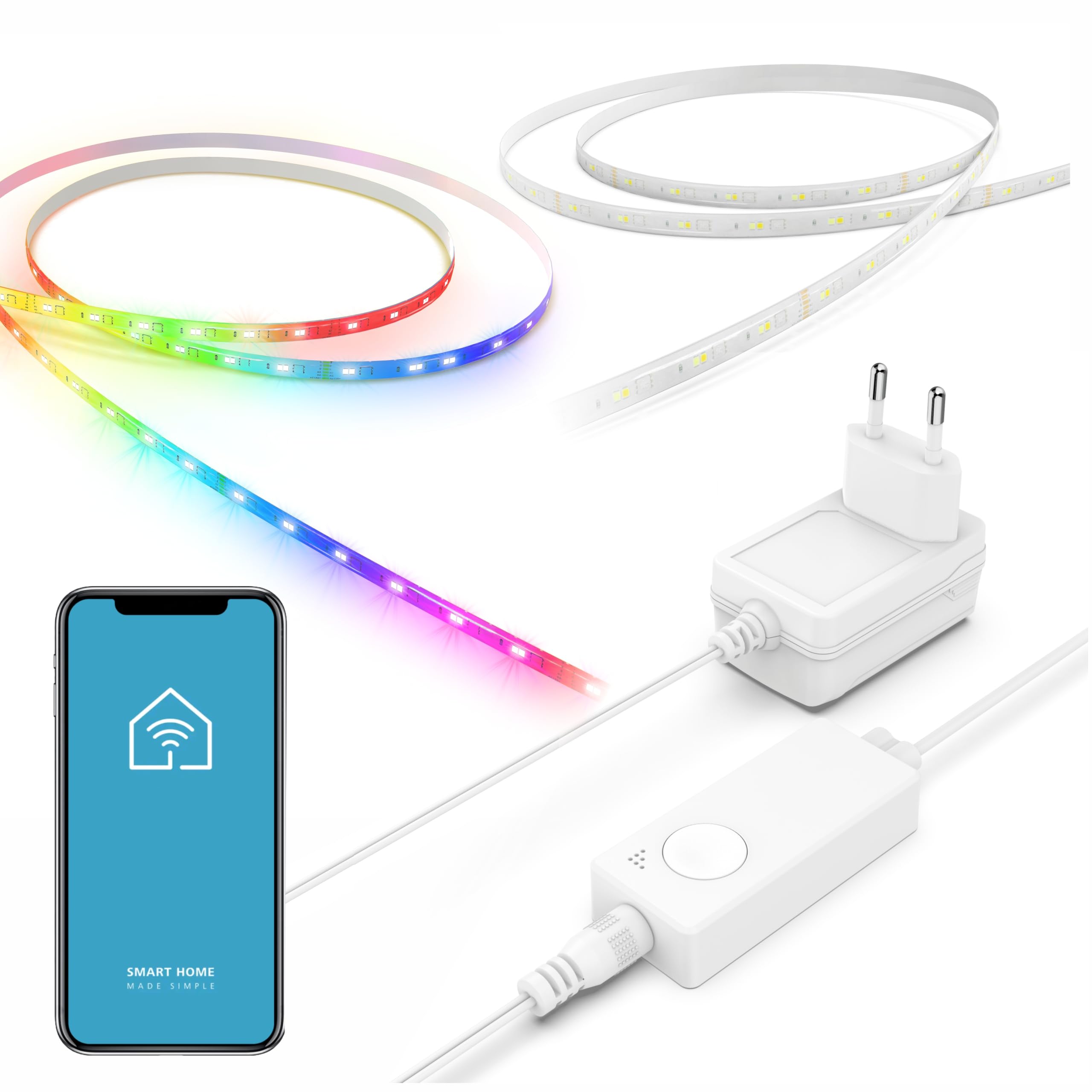 LED-Streifen, RGBCCT, WLAN, Matter, dimmbar, selbstklebend, kürzbar, 5 m