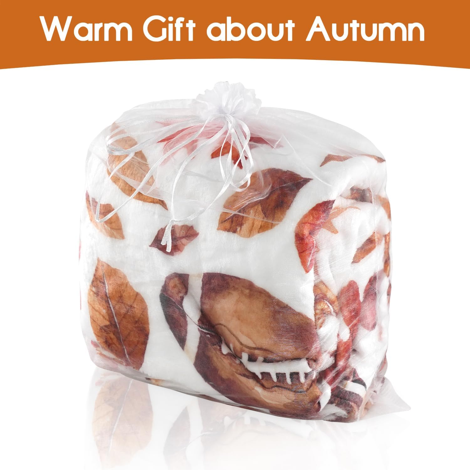 Fall Thanksgiving Blankets,Football with Maple Leaves Farmhouse Blanket Throw,Thanksgiving Fall Flannel Fleece Throw Blanket for Home Living Room Couch Bed Chair or Dorm Decor 60"x50" - Image 6