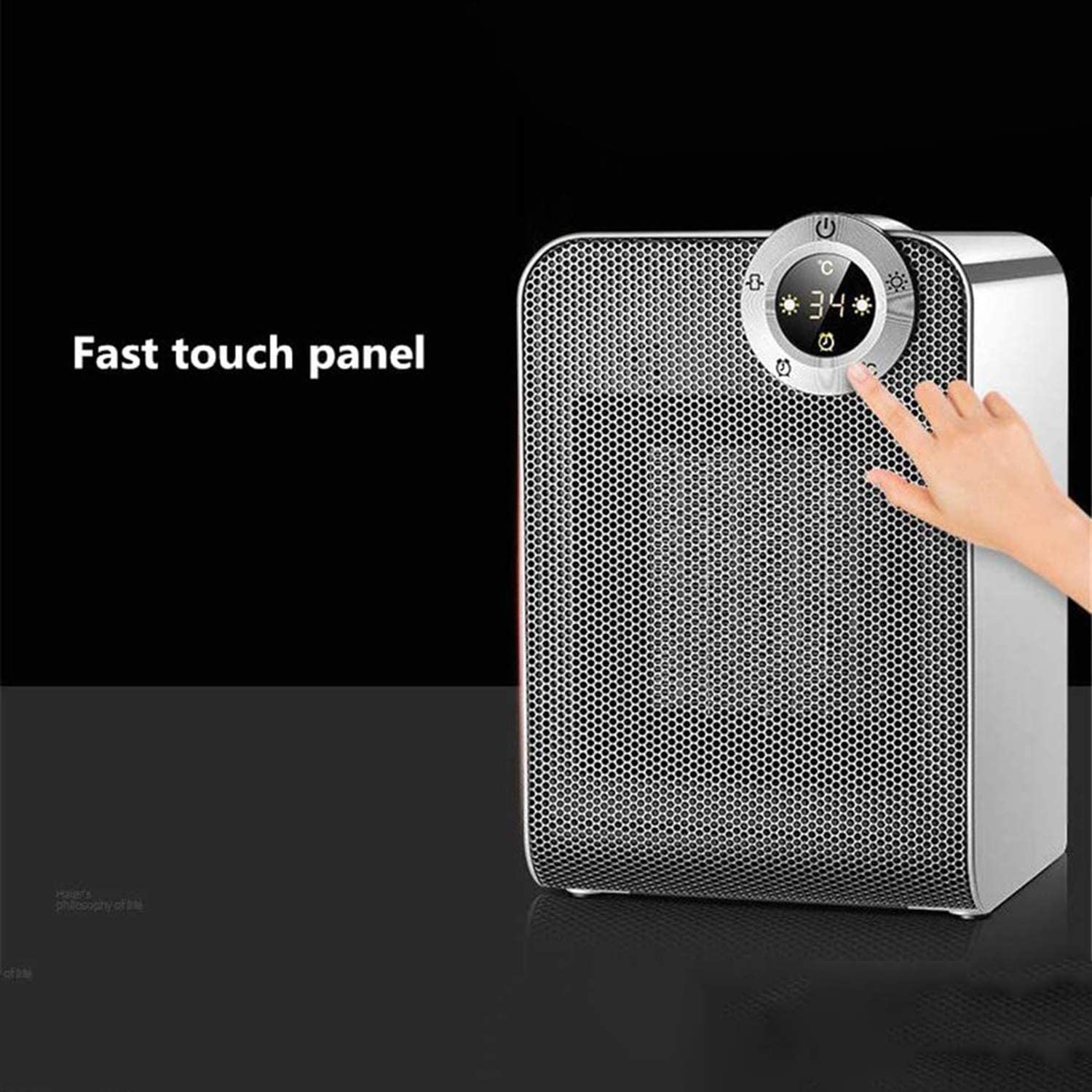 Calentador Duradero Calefactor-Estufas eléctricas Calefactor de cerámica con Control Remoto Termostato Digital con Pantalla táctil Calentador de Ventilador