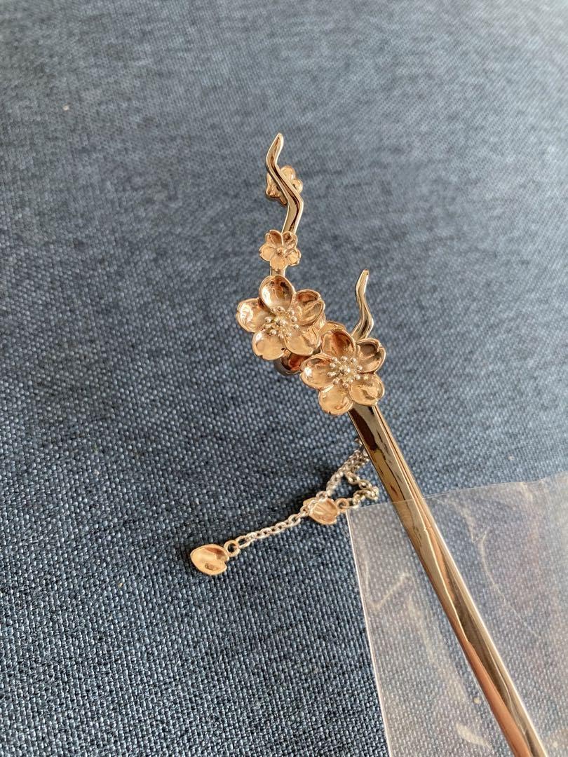 Amazon.co.jp: かんざし屋wargo 桜花咲枝桜一本簪 シルバー : おもちゃ 