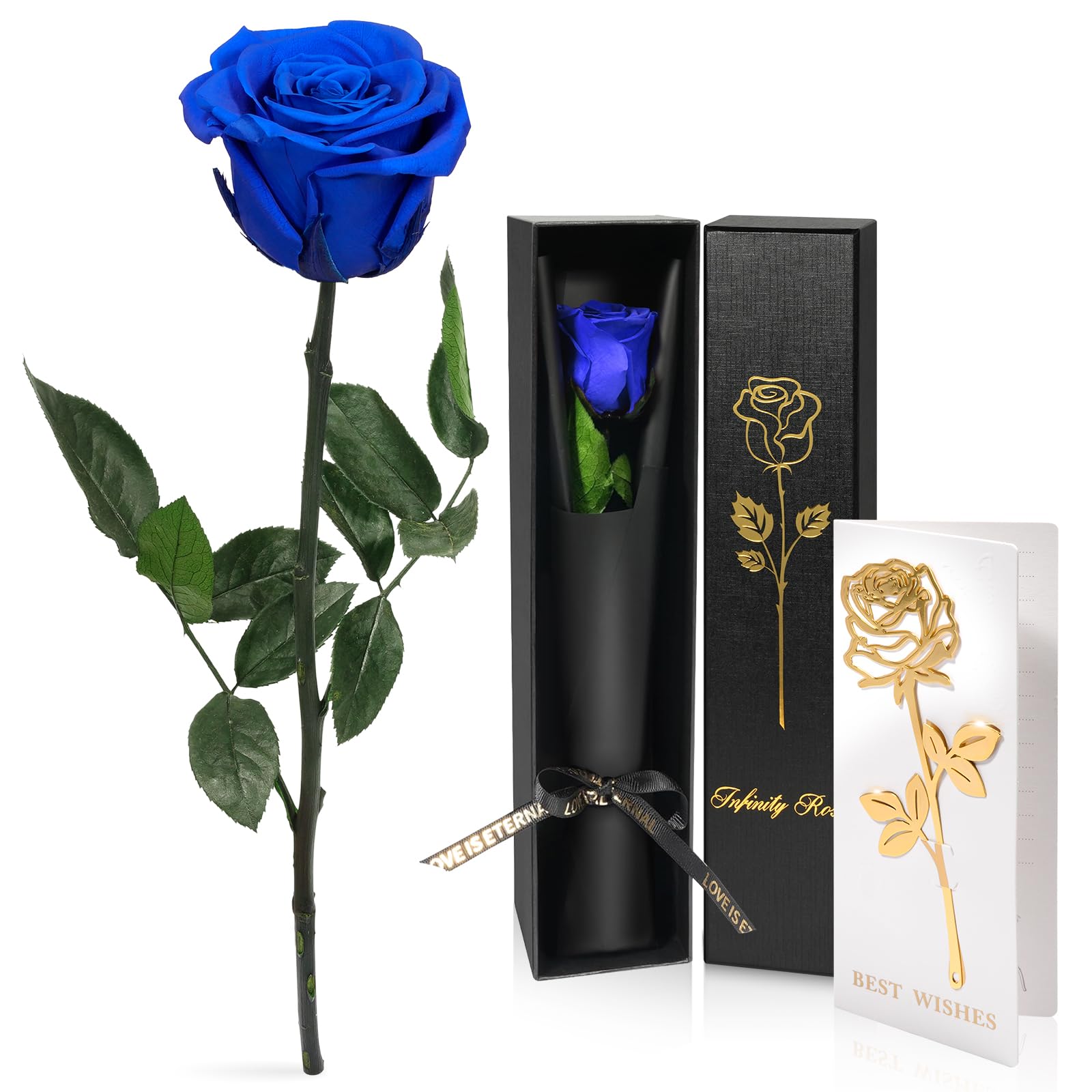Yamonic Ewige Rose Geschenke für Frauen, Infinity Rosen mit Stiel,Konservierte Blumen Geschenk für Mama, Echte Rose in Geschenkbox für Frauen,Rose Valentinstag Geburtstagsgeschenk