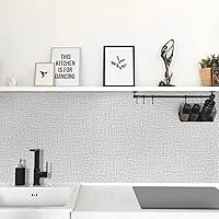 Vista 3 de Grey Wallpaper Grasscloth Peel and Stick Wallpaper 17.7inchx196.8inch Textured Peel and Stick Grasscloth Removable Grey Contact Paper for Cabinets